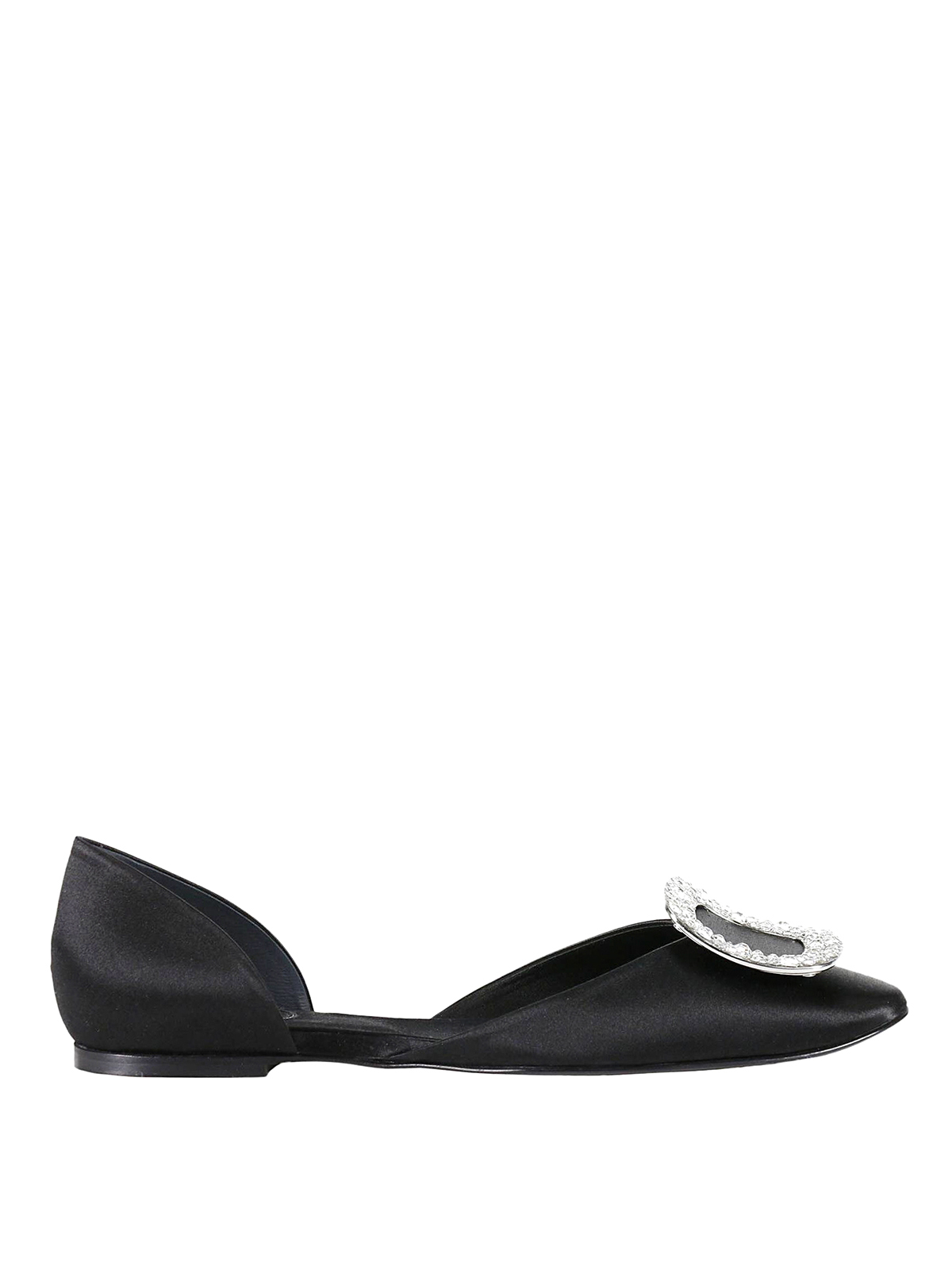 Roger Vivier Chips チップス 方钻フラットシューズ ブラック Roger Vivier Chips チップス 方钻フラットシューズ ブラック