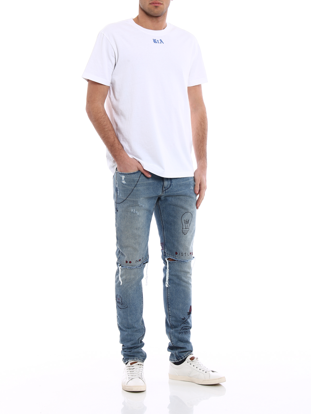 Skinny jeans Rta - Palm Springs distressed jeans - MS79212LTBLULIGBLU