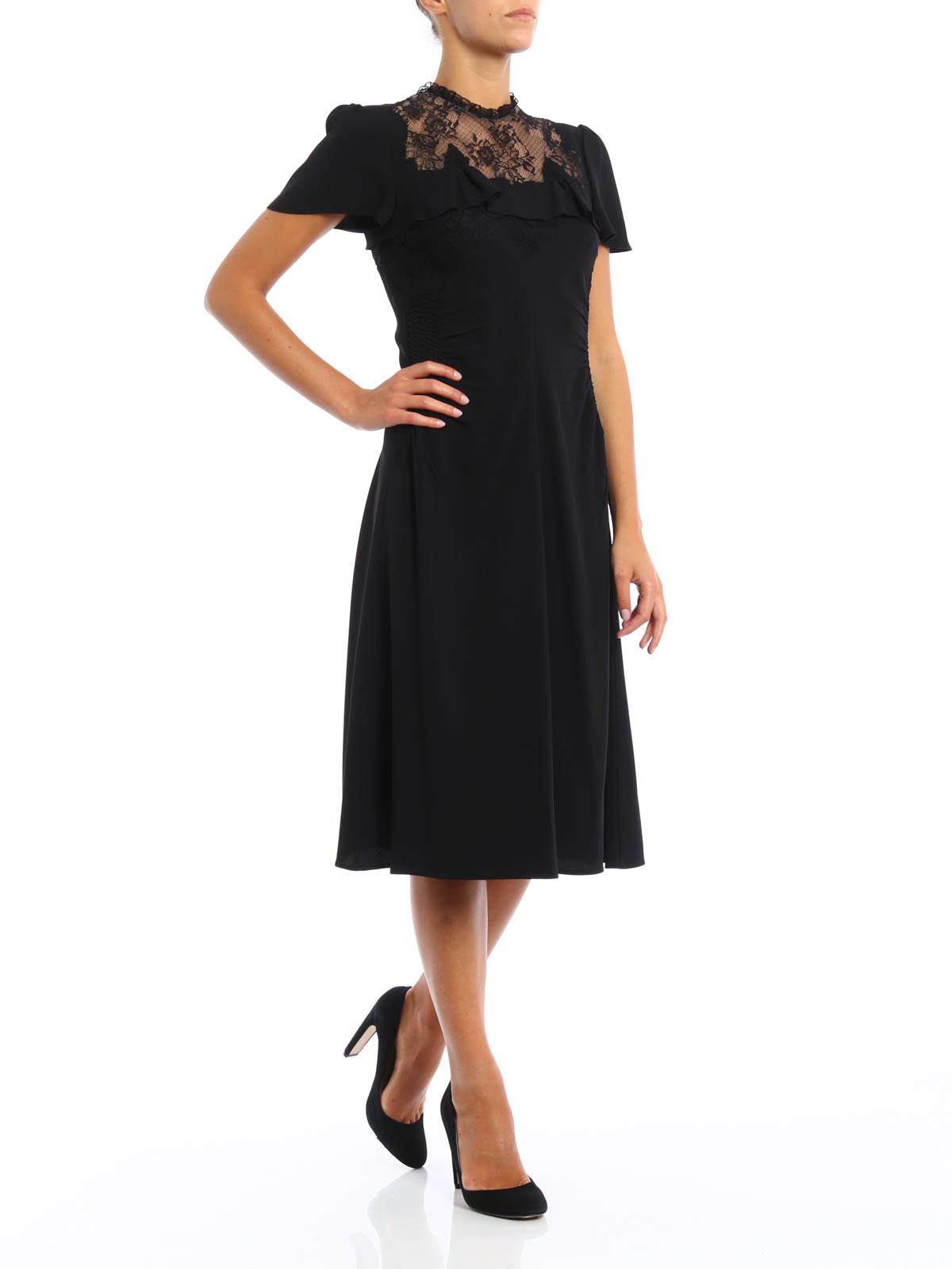 Prada Sable dress with lace marquetry - Black|P33O51JYBF0806