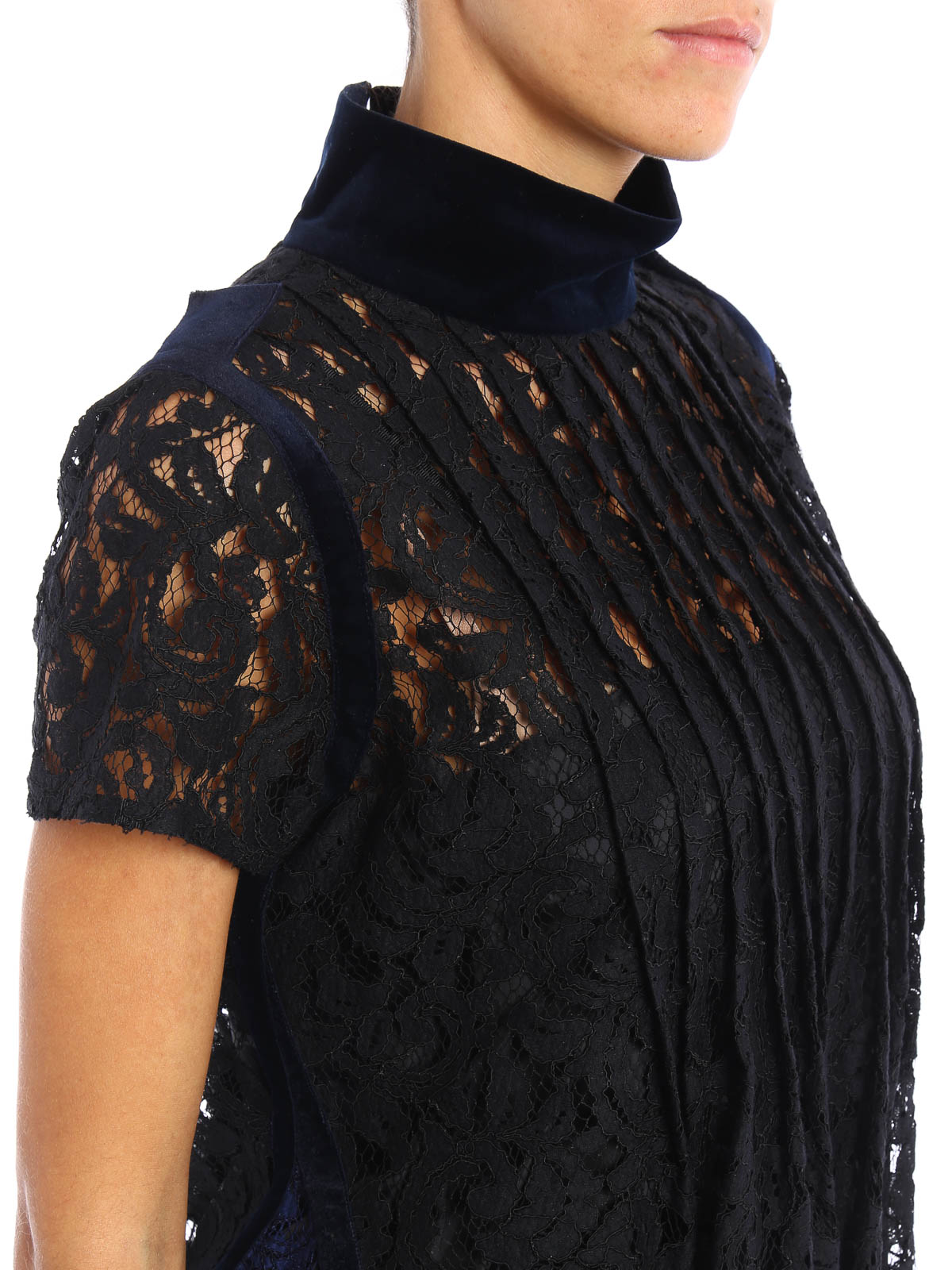 Blouses Sacai - Lace pleated blouse - 1602710904 | Shop online at