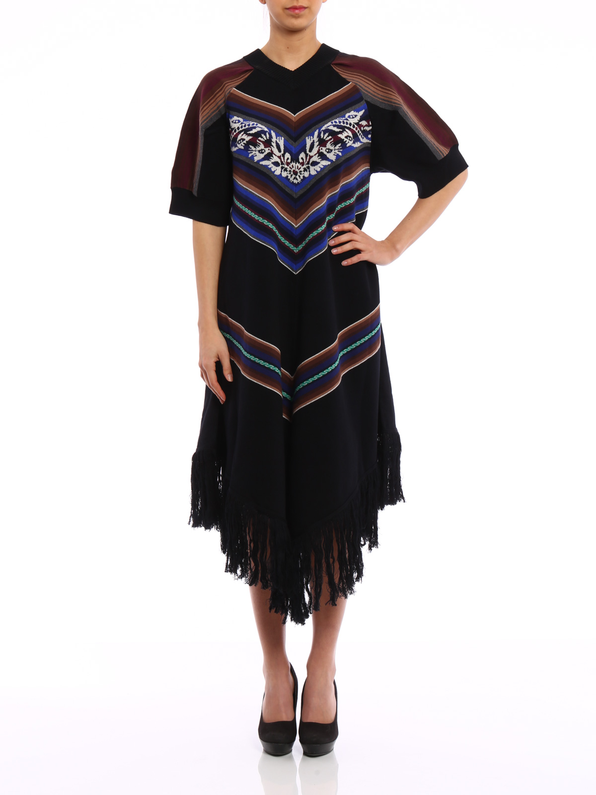 Sacai Luck Poncho-inspired dress - Multicolour