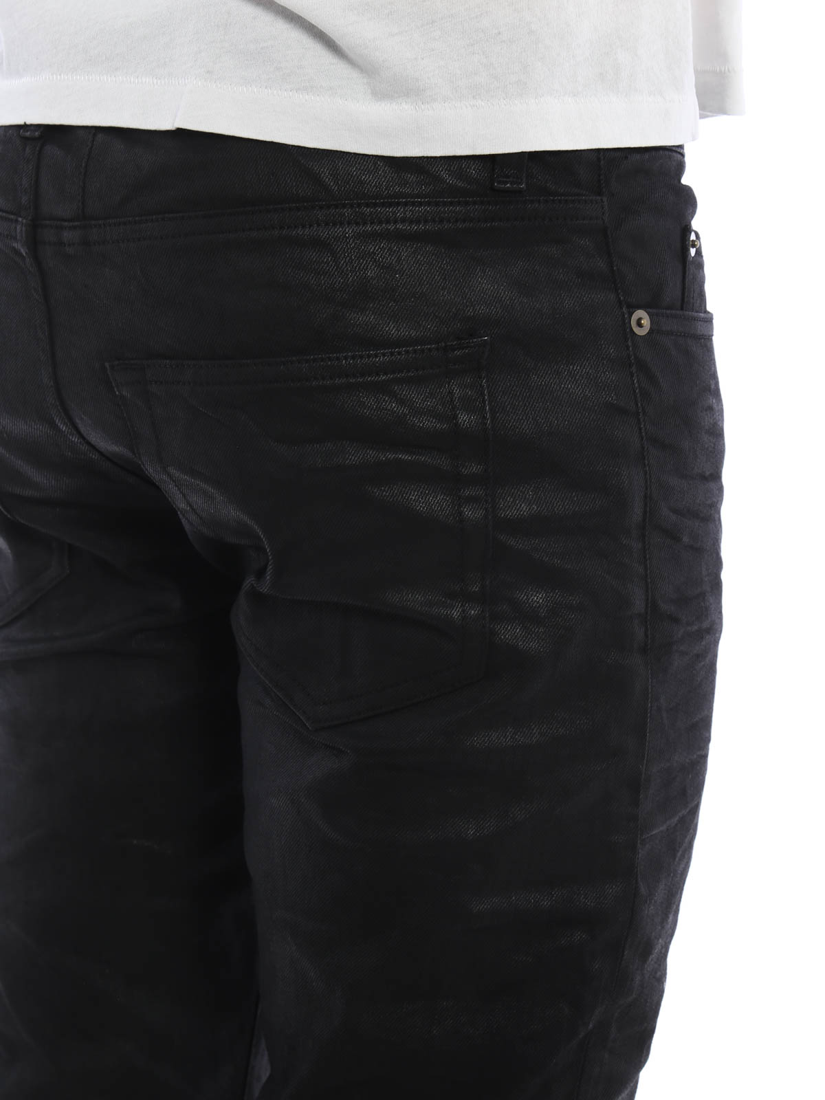 Saint Laurent Nightrider coated jeans - メンズ|397136Y824K1072