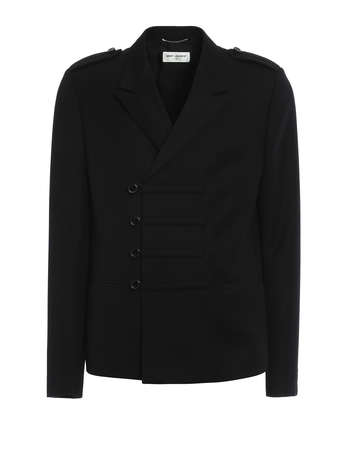 【関税&送料込】Saint Laurent Woolo Double-Breasted Jacket Saint Laurent - Double-breasted wool tuxedo jacket Saint Laurent