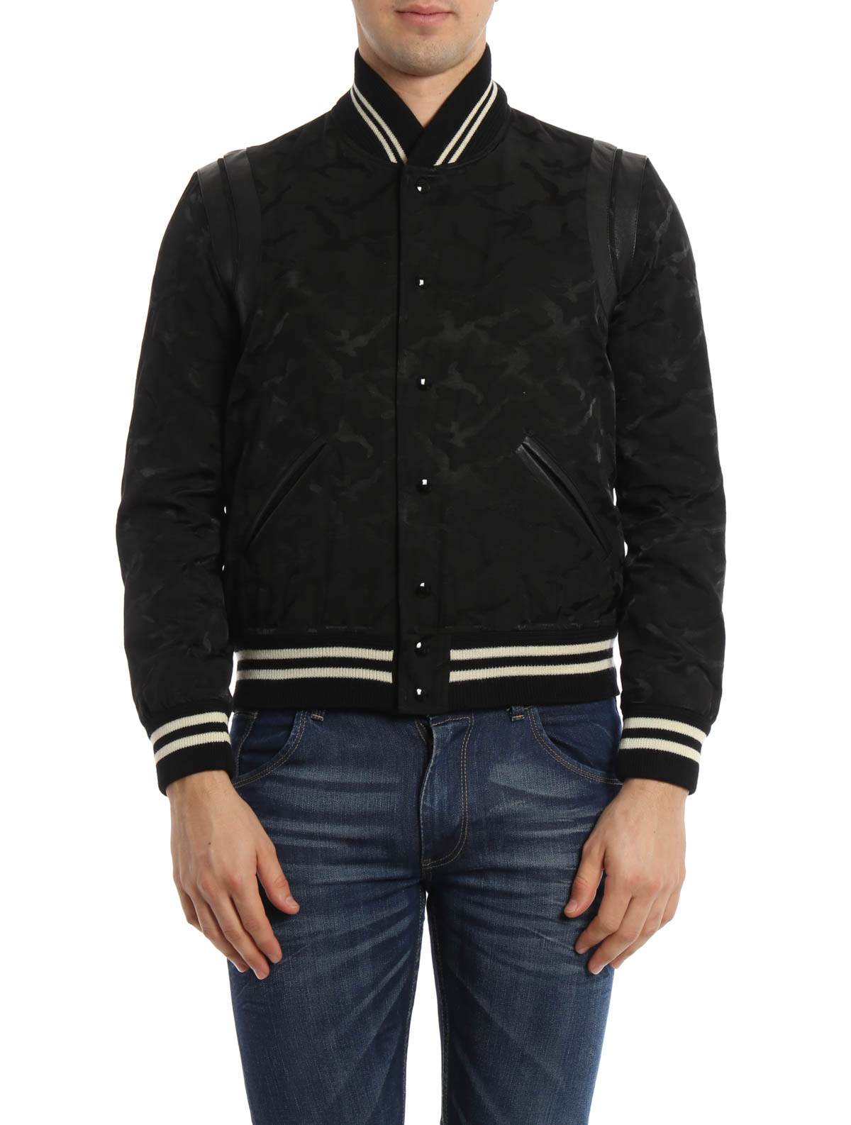 Saint Laurent ボンバージャケット Teddy - 黒|354718Y008P1000