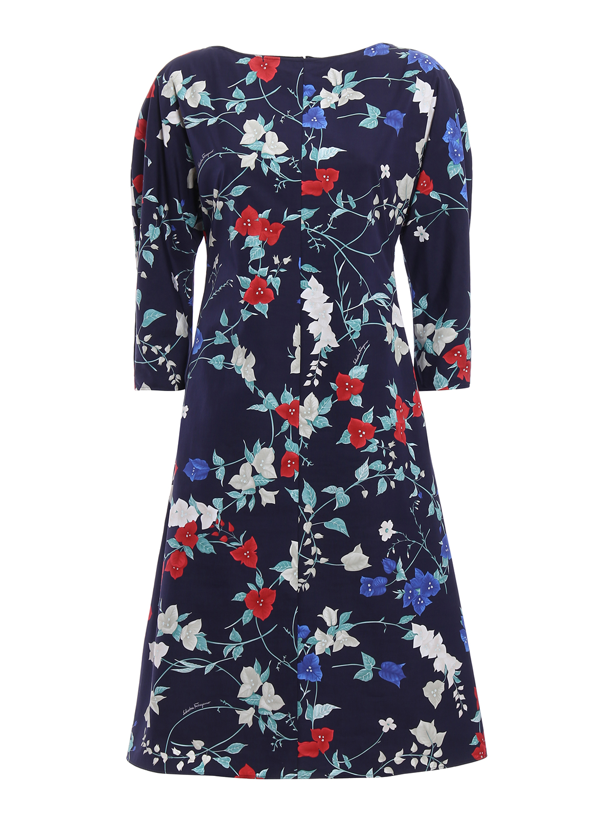 Ferragamo Floral print cotton dress - Blue | 669383PANSEPAPAVERO