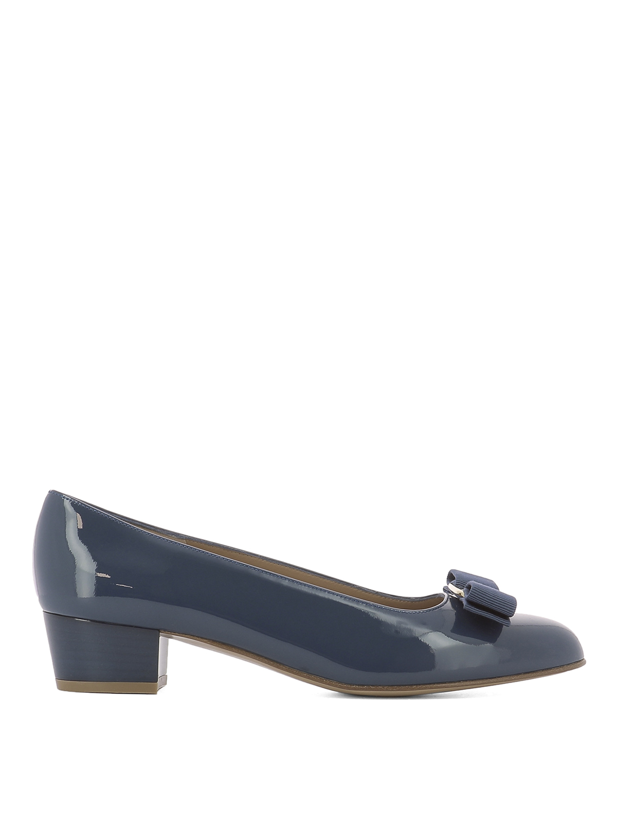 Ferragamo patent leather blue shoes Vara patent leather ballet flats Salvatore Ferragamo Blue  main image 3