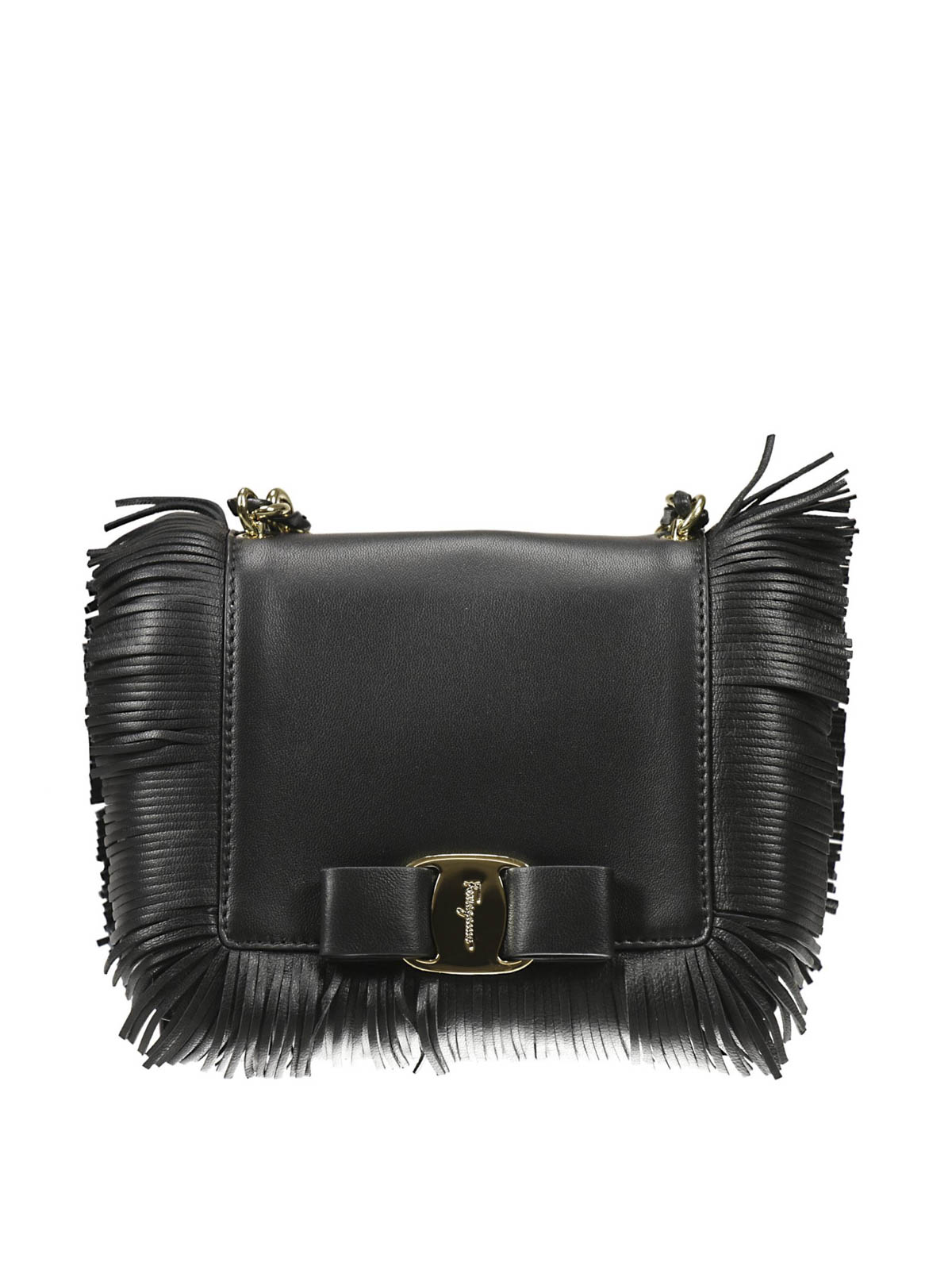 Ferragamo Ginny fringed crossbody bag Black 64028321F838