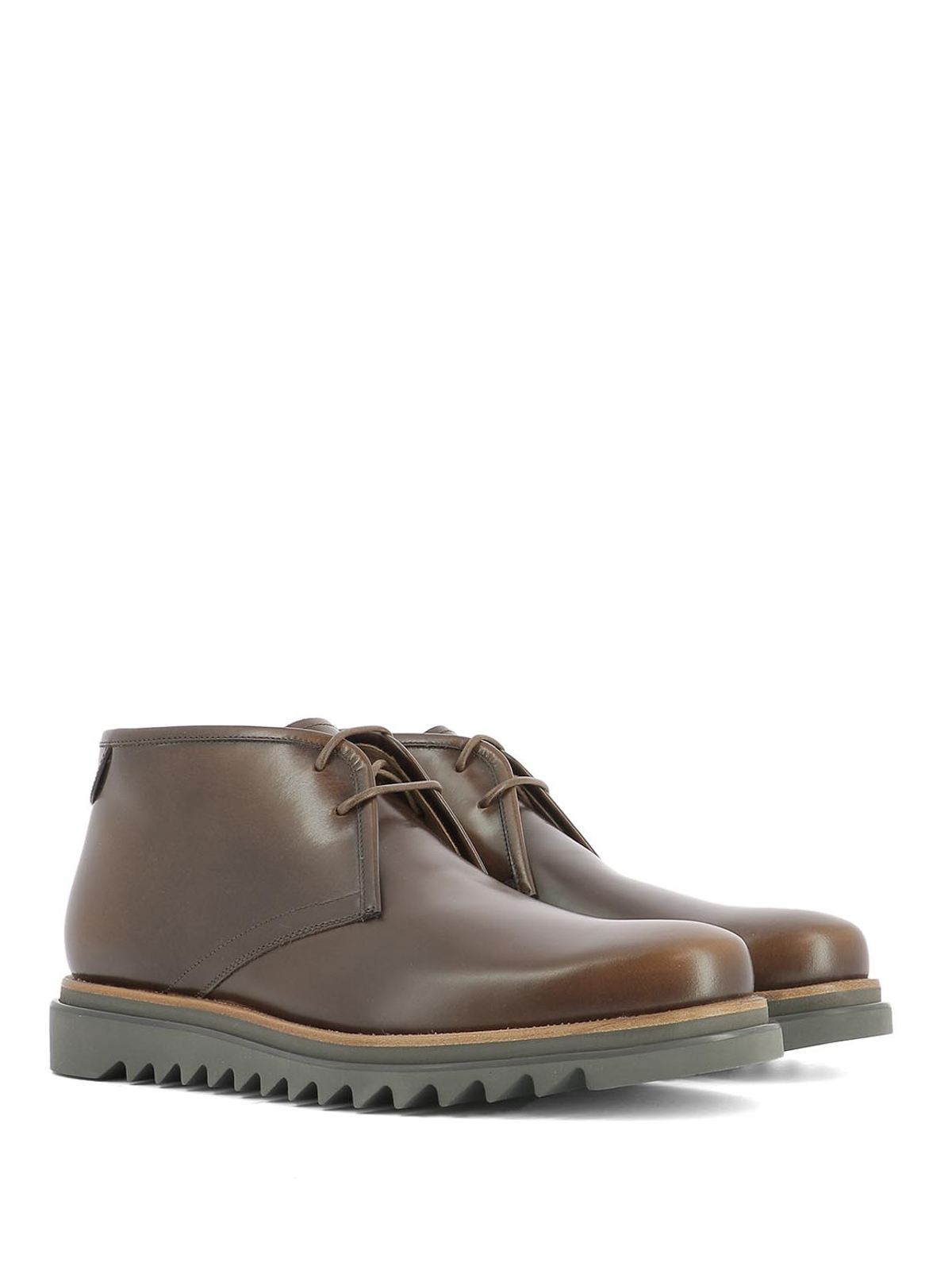 Salvatore Ferragamo Lagos Chukka Boot- New Ferragamo Polished leather chukka boots - Brown|028865661228 main image 4