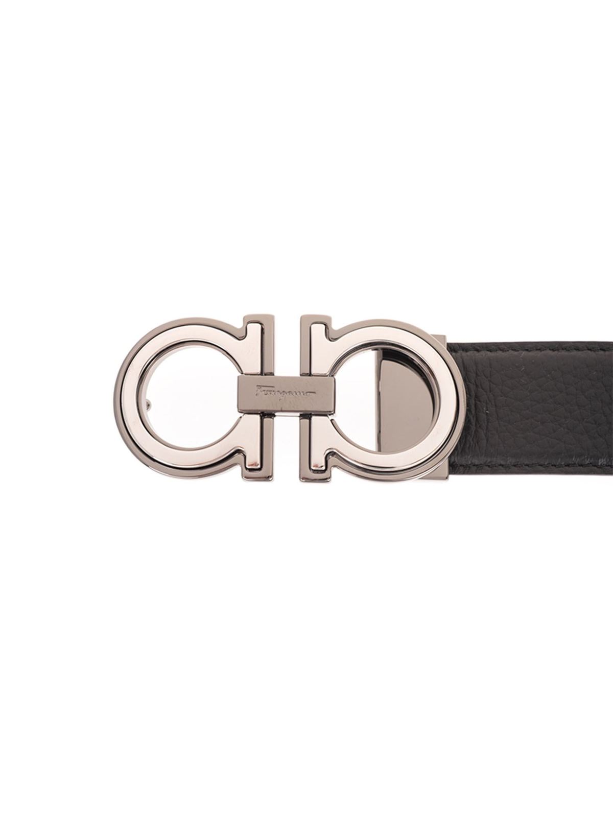 Belts Salvatore Ferragamo - Reversible Gancini belt in black and ...
