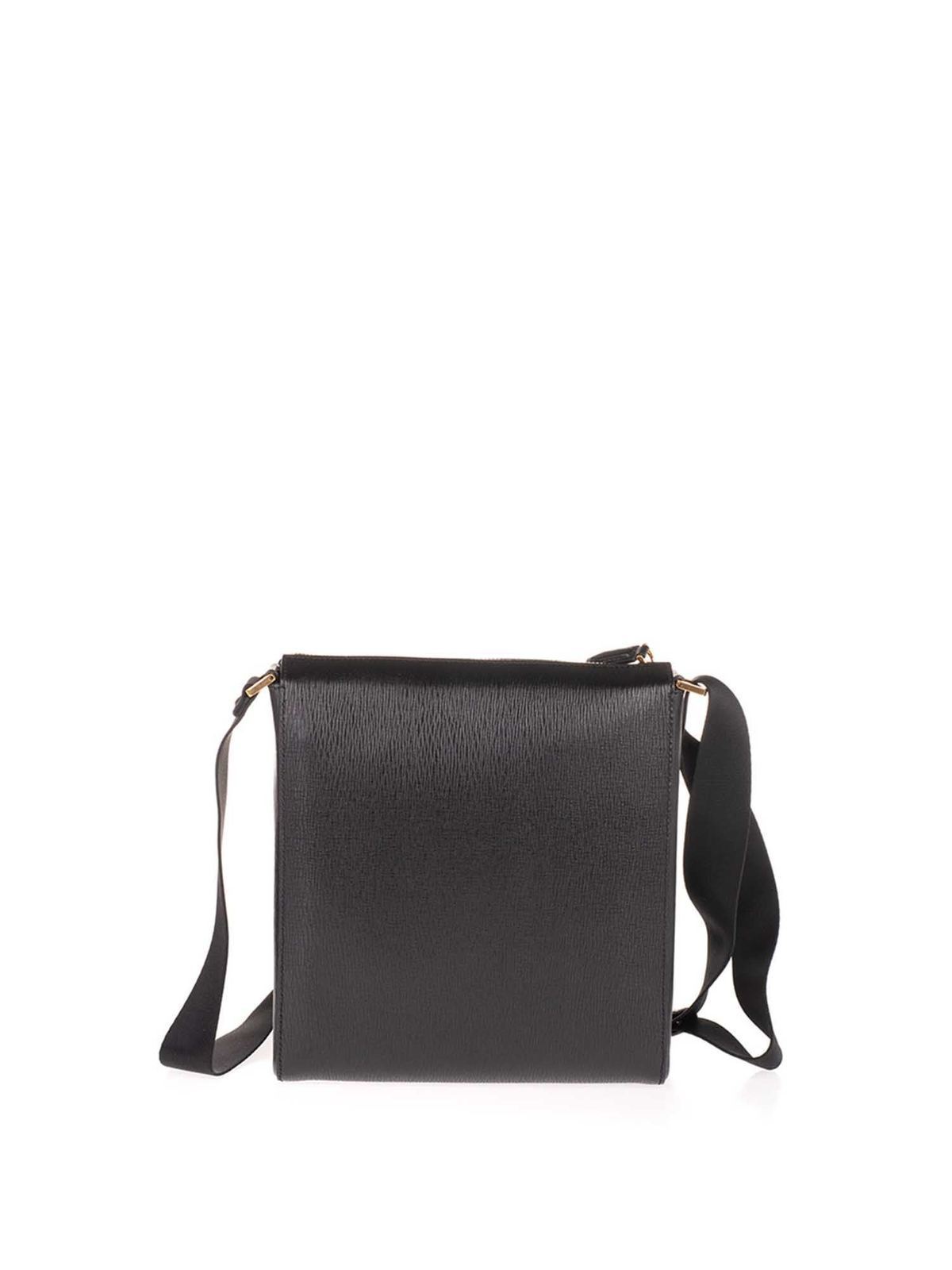 Black Textured Shoulder Bag