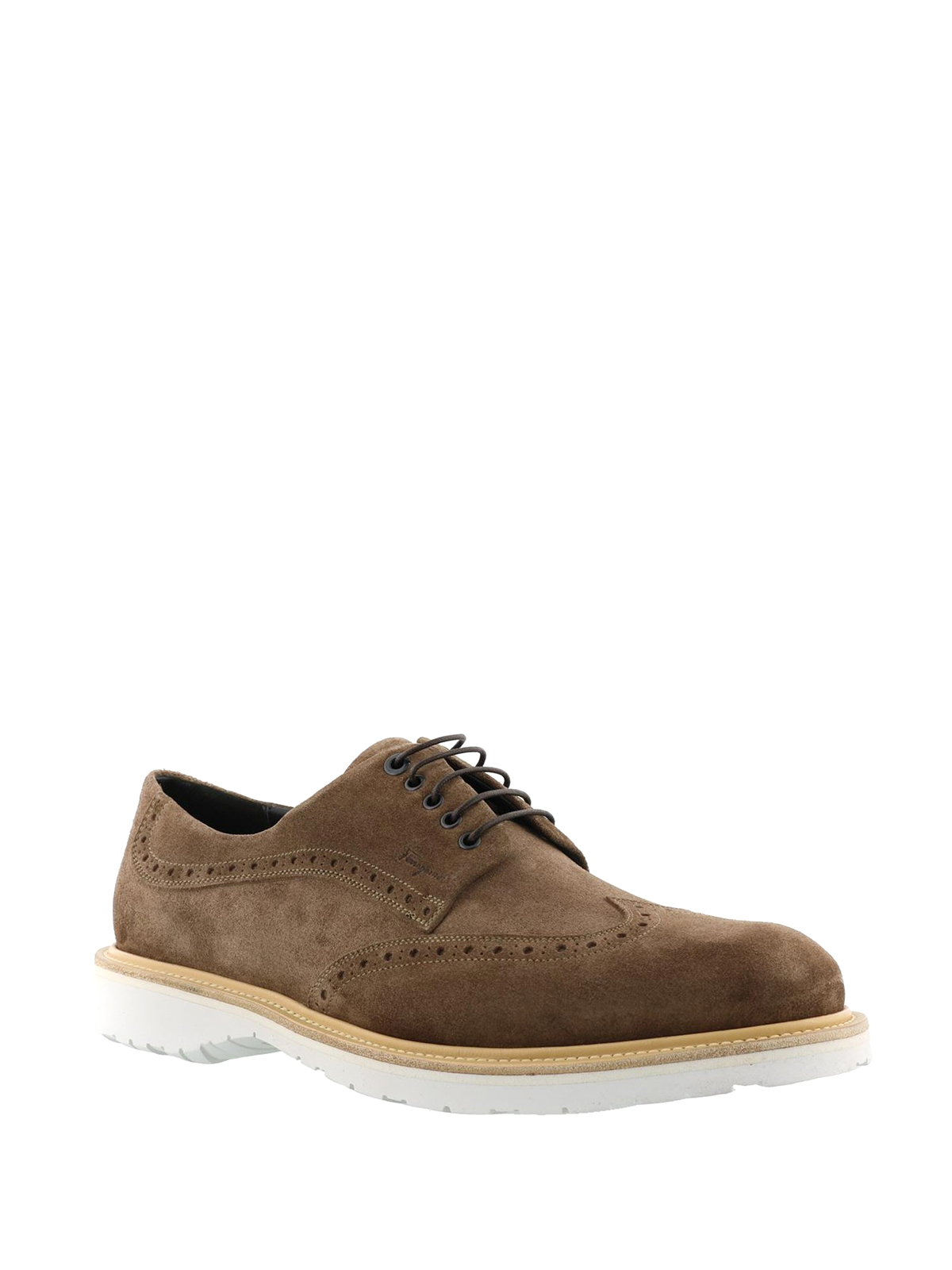 Ferragamo Concorde suede derby shoes - Light Brown|02A857688709 display picture 2