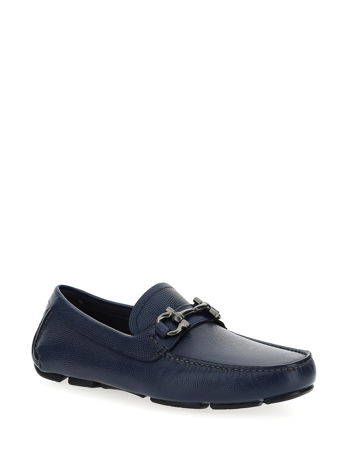 Salvatore Ferragamo Blue Leather Loafers SALVATORE FERRAGAMO CABO Baby Blue Calf Pebbled Leather Mens  main image 4
