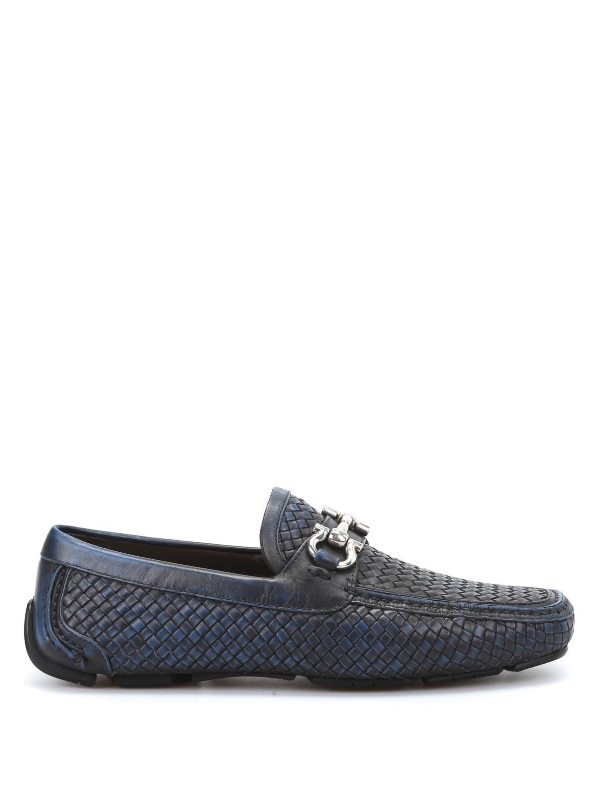 Salvatore Ferragamo Round Woven Leather Loafers Moccasin with Gancini ornament - Men | Ferragamo main image 3
