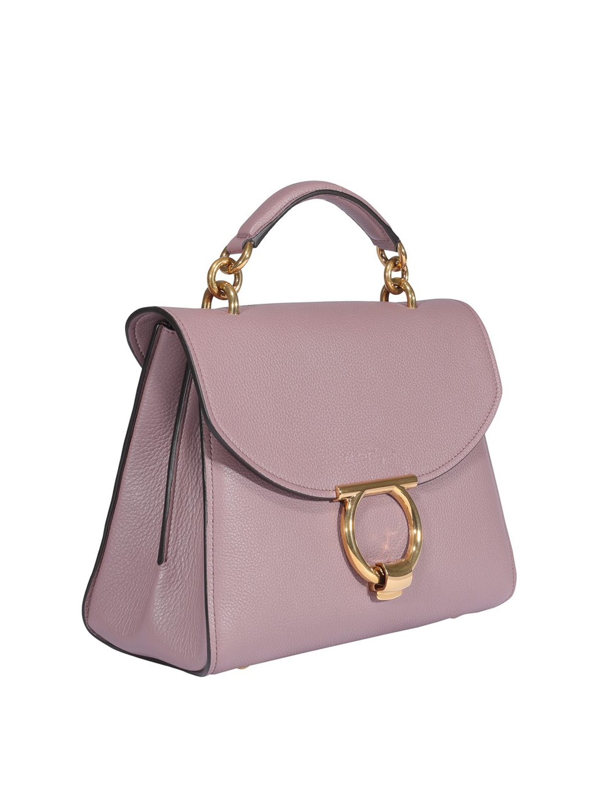 Ferragamo Gancini mini hammered leather bag - Pink - Women