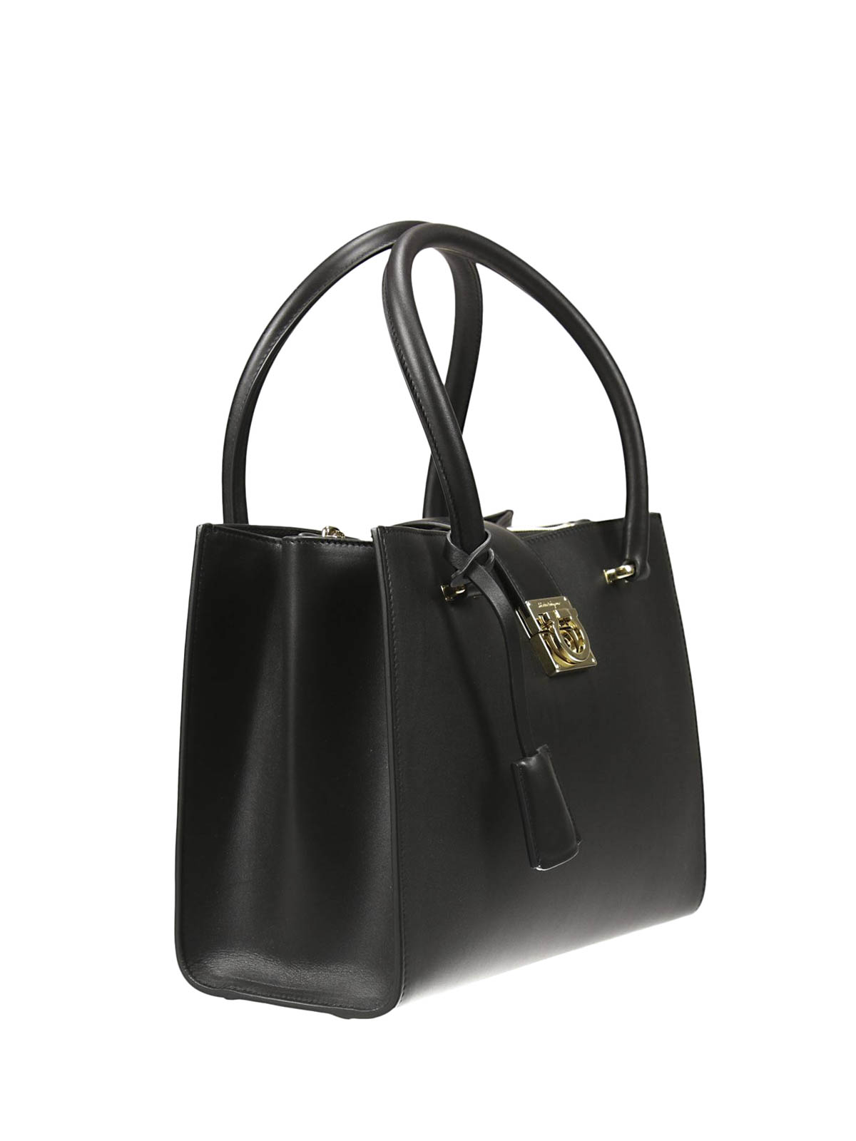 Ferragamo Juliette Lock Story Tote - ブラック|62716521D658