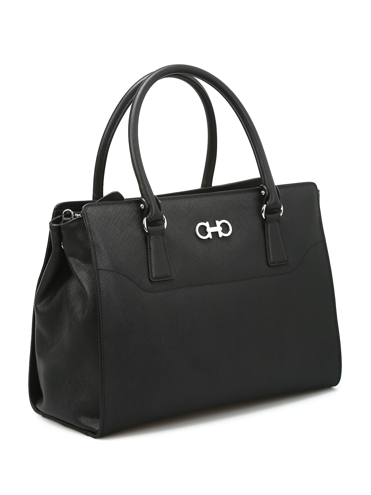 Salvatore Ferragamo ブラック パーティーバッグ Ferragamo Saffiano leather bag - Black - Women|21F271616479