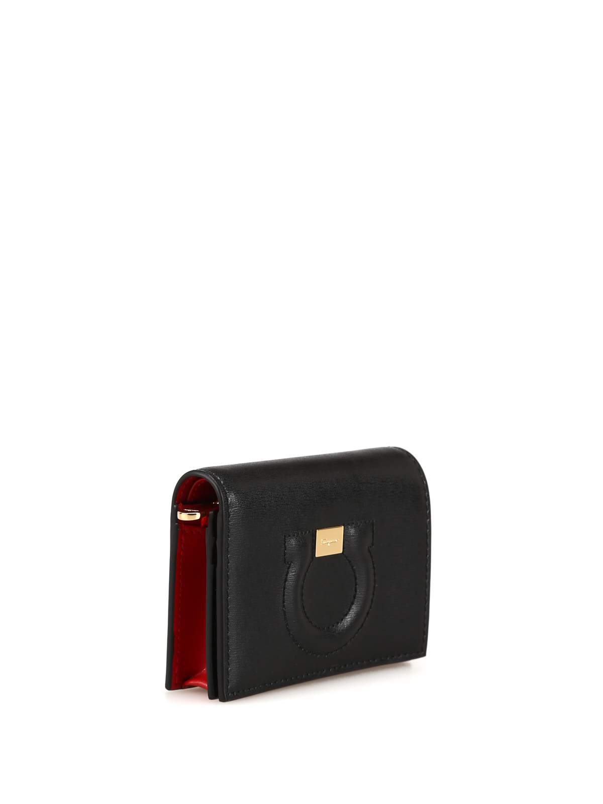 Wallets & purses Salvatore Ferragamo - Gancini black and red small