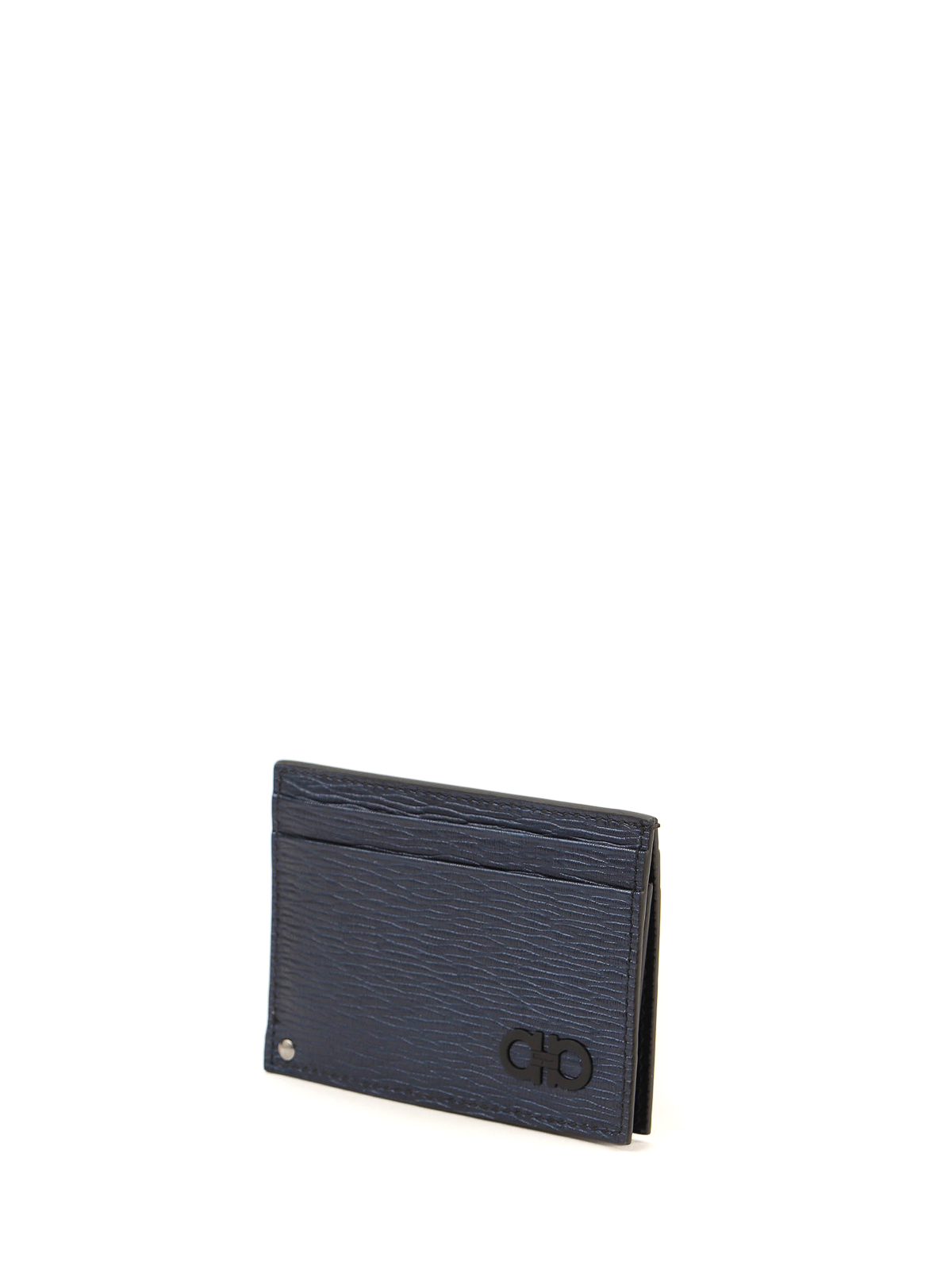 SALVATORE FERRAGAMO - Blue Money Clip Card Holder Wallet - N/A
