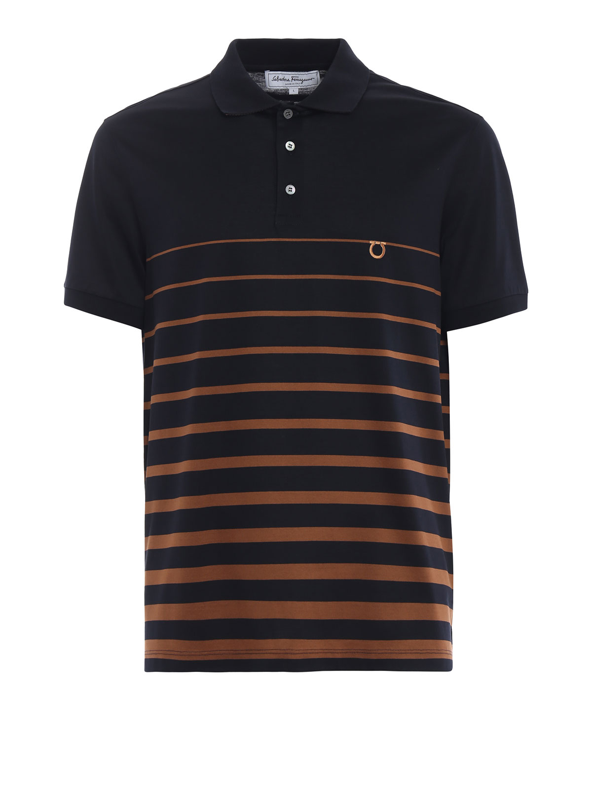 Ferragamo Degrade striped cotton polo Blue Men 121786697747