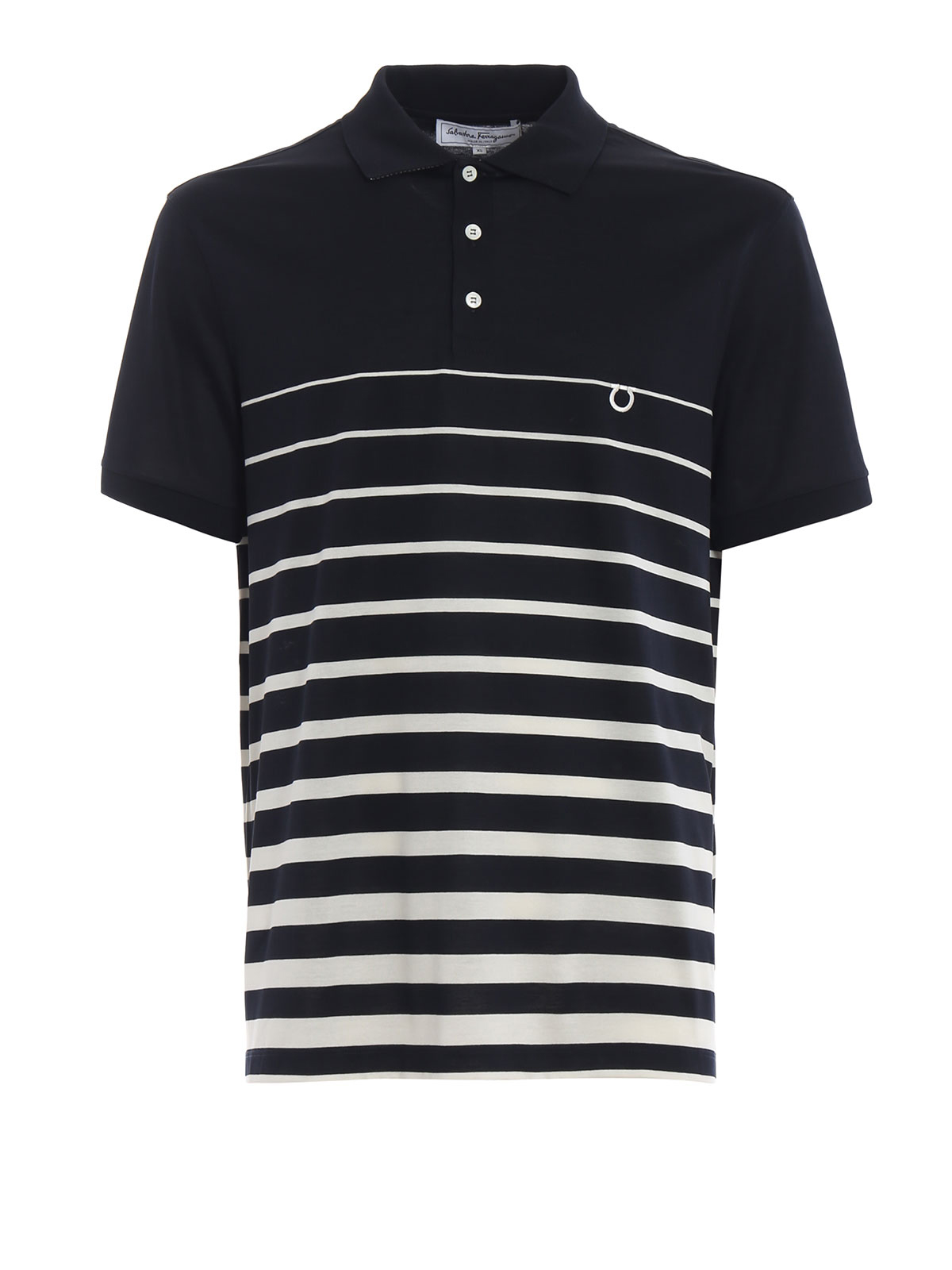 Ferragamo Degrade striped cotton polo shirt Blue 121786697744