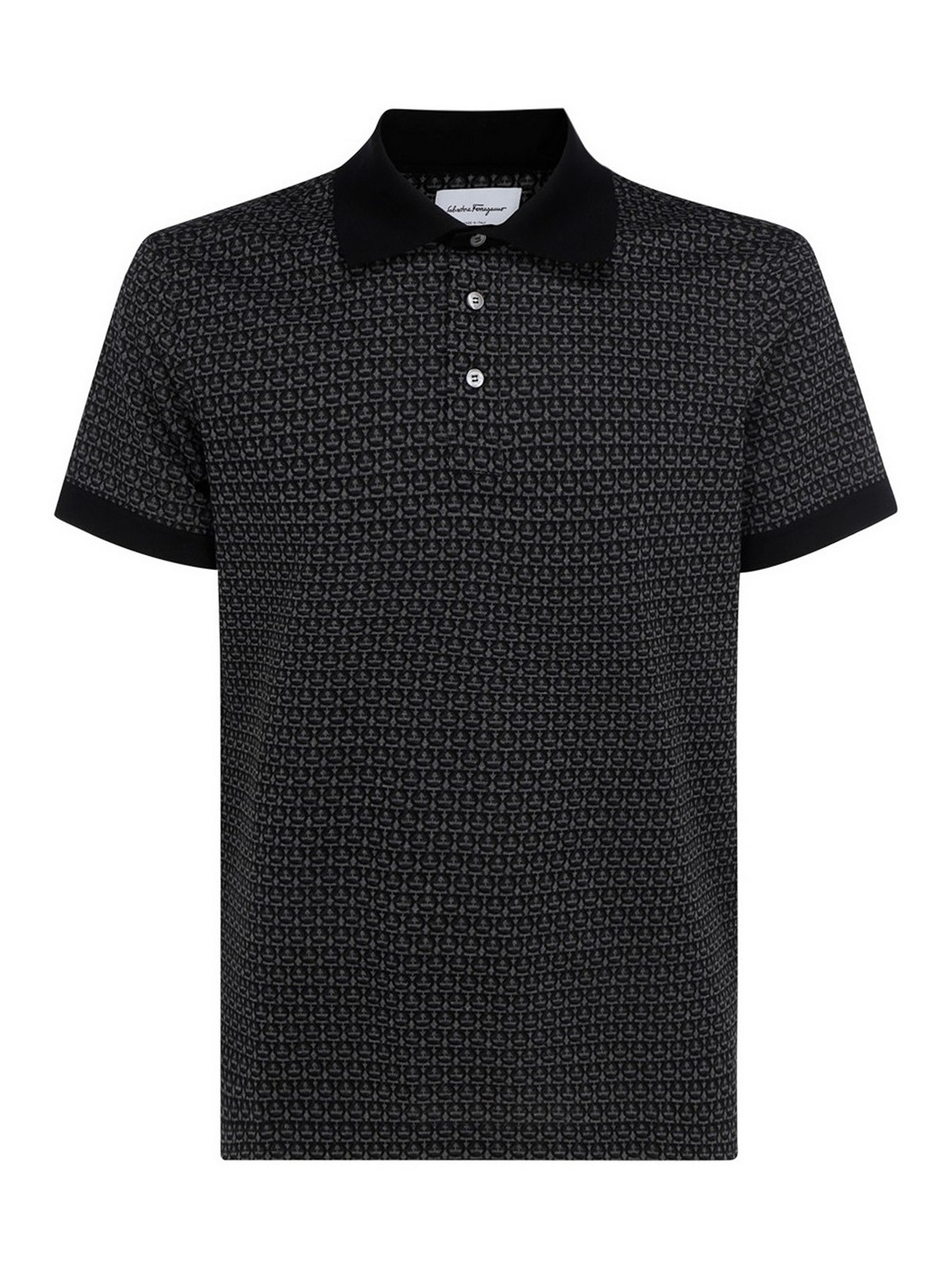 Polo shirts Ferragamo Monogram print cotton polo shirt 716704