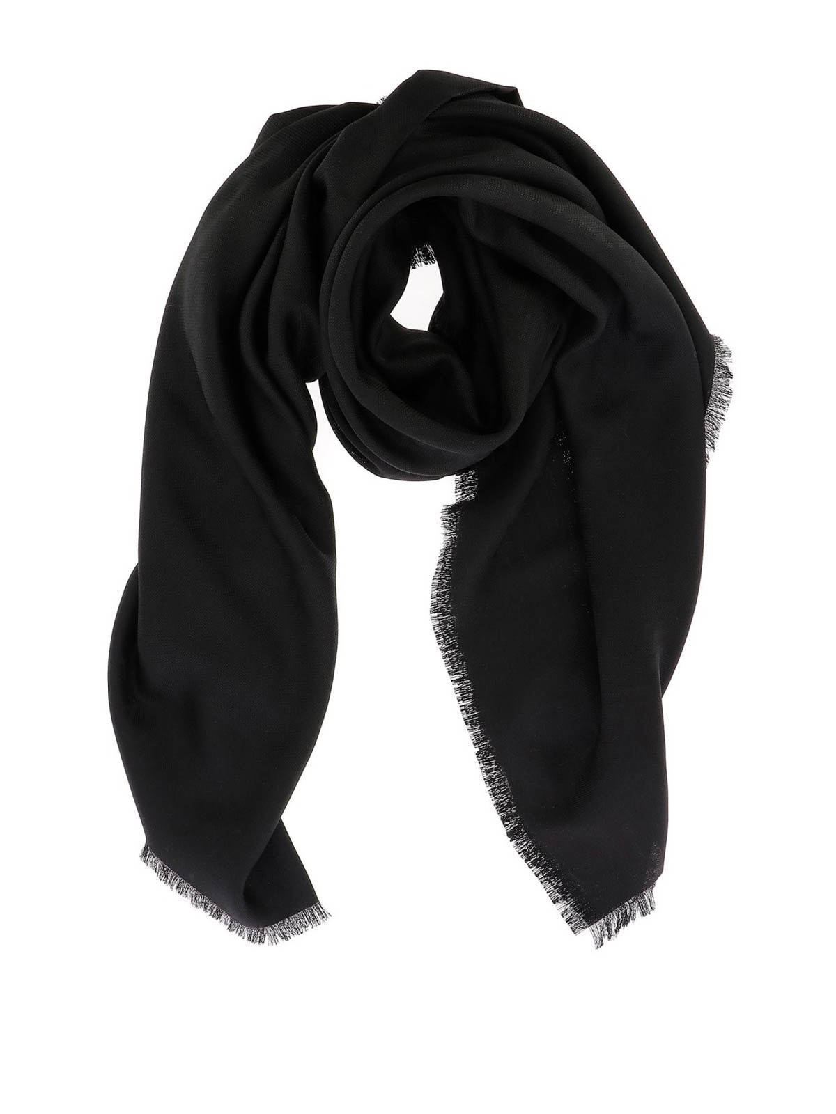 Ferragamo Gancini silk blend scarf Black Women 725327