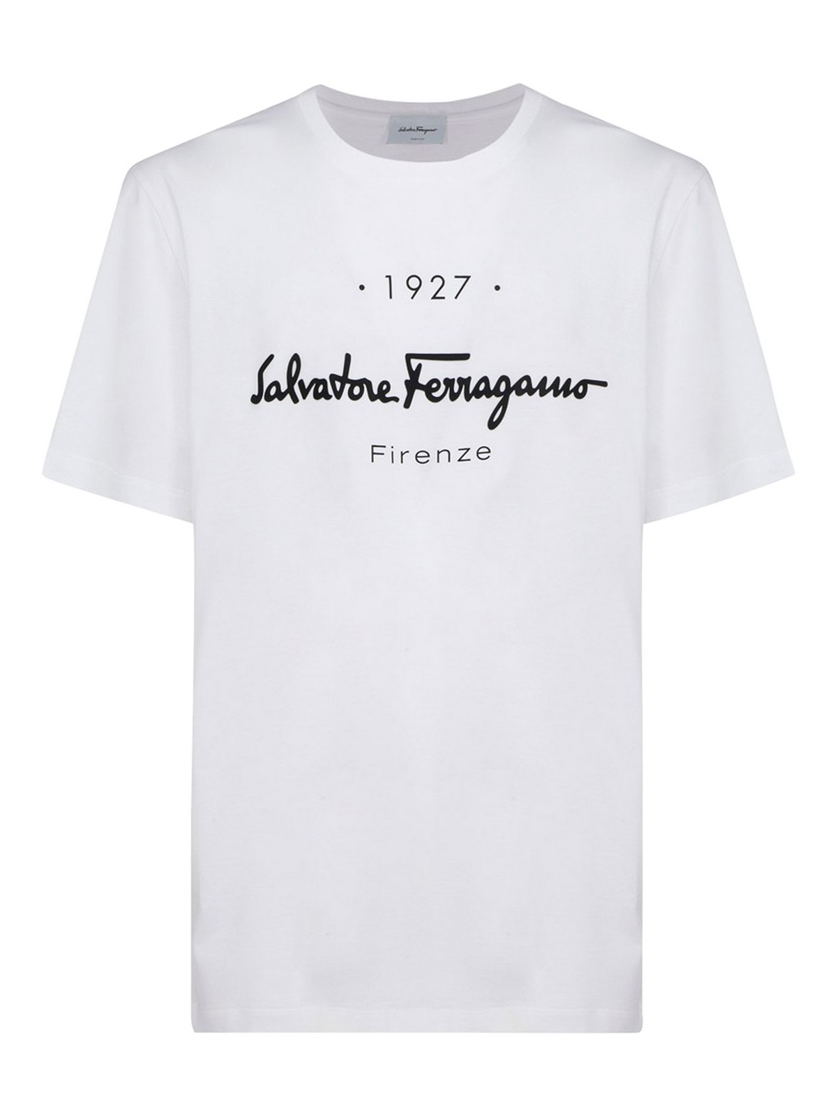 Ferragamo Contrasting print cotton T-shirt - White - Men