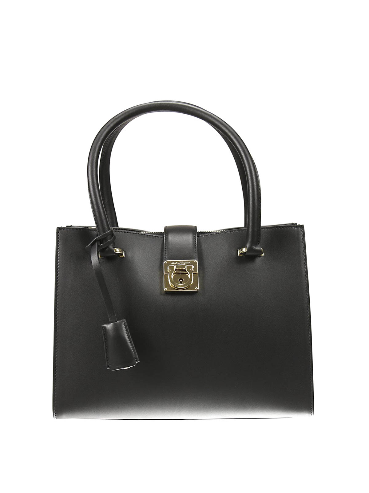 Ferragamo Juliette Lock Story Tote - ブラック|62716521D658