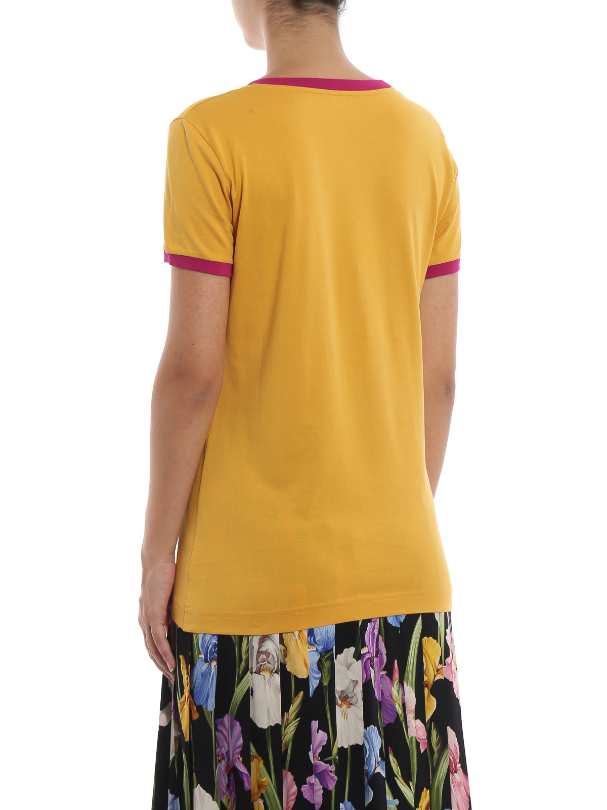 Tシャツ・カットソー Dolce & Gabbana Printed satin shirt (F5I01TFS1GT HY13M) Dolce & Gabbana girl's cotton T-shirt with floral print