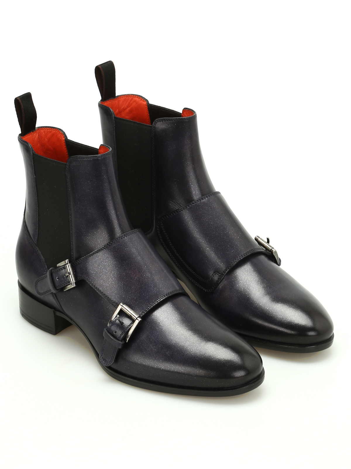 Ankle boots Santoni - Monk strap leather boots - WTNL55057SMOCAIFU82