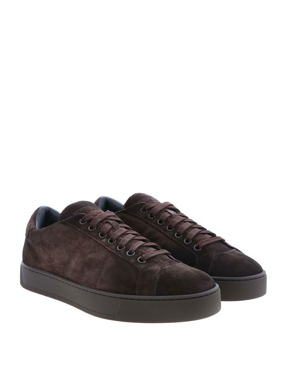 Santoni Logo suede sneakers in brown Brown MBGL20850TMMRPSOT55