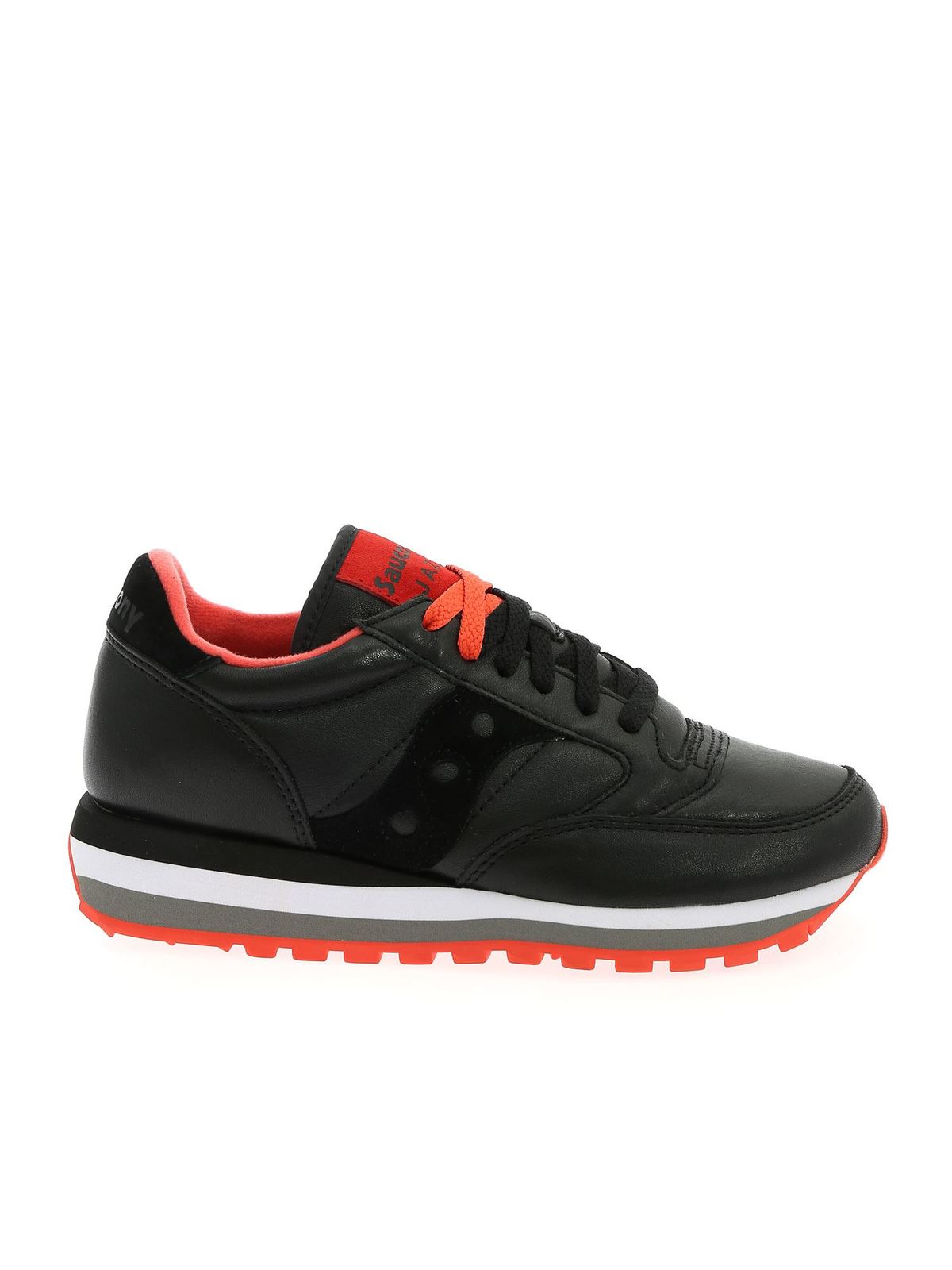 Saucony Triple Jazz sneakers in black and coral red S604682