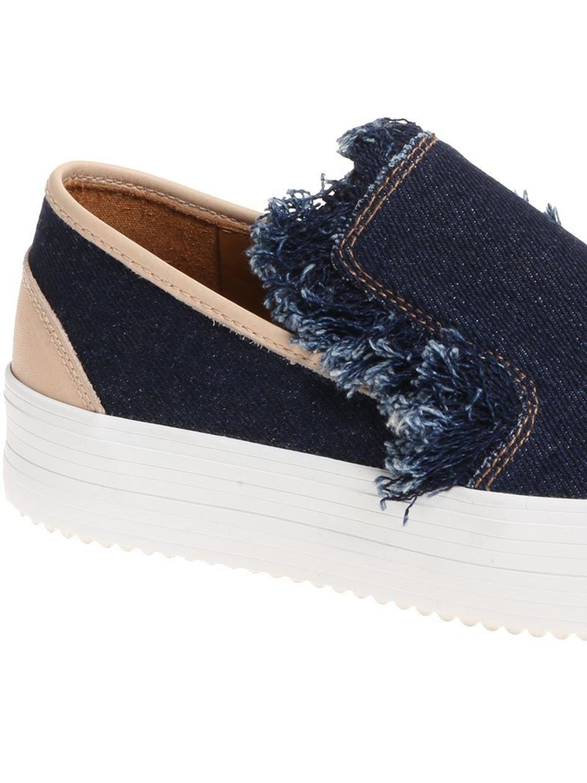 Shop See By Chloé Slip-on Sneakers With Fringes In Azul