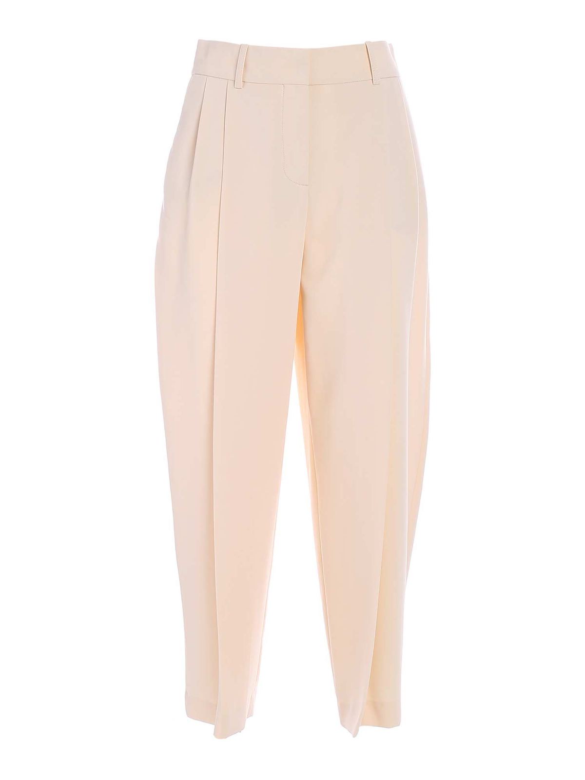 パンツ CHLOE Woman Pants Beige CH25UPA15434 223 Chloé High Rise Flared Pants In Wool Grain De Poudre in