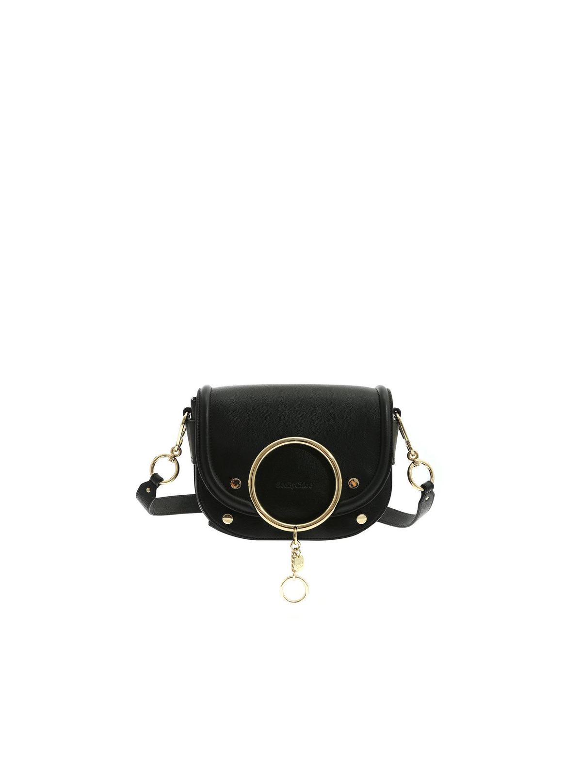 See By Chloé Shoulder Bag With Logo in Black | Lyst