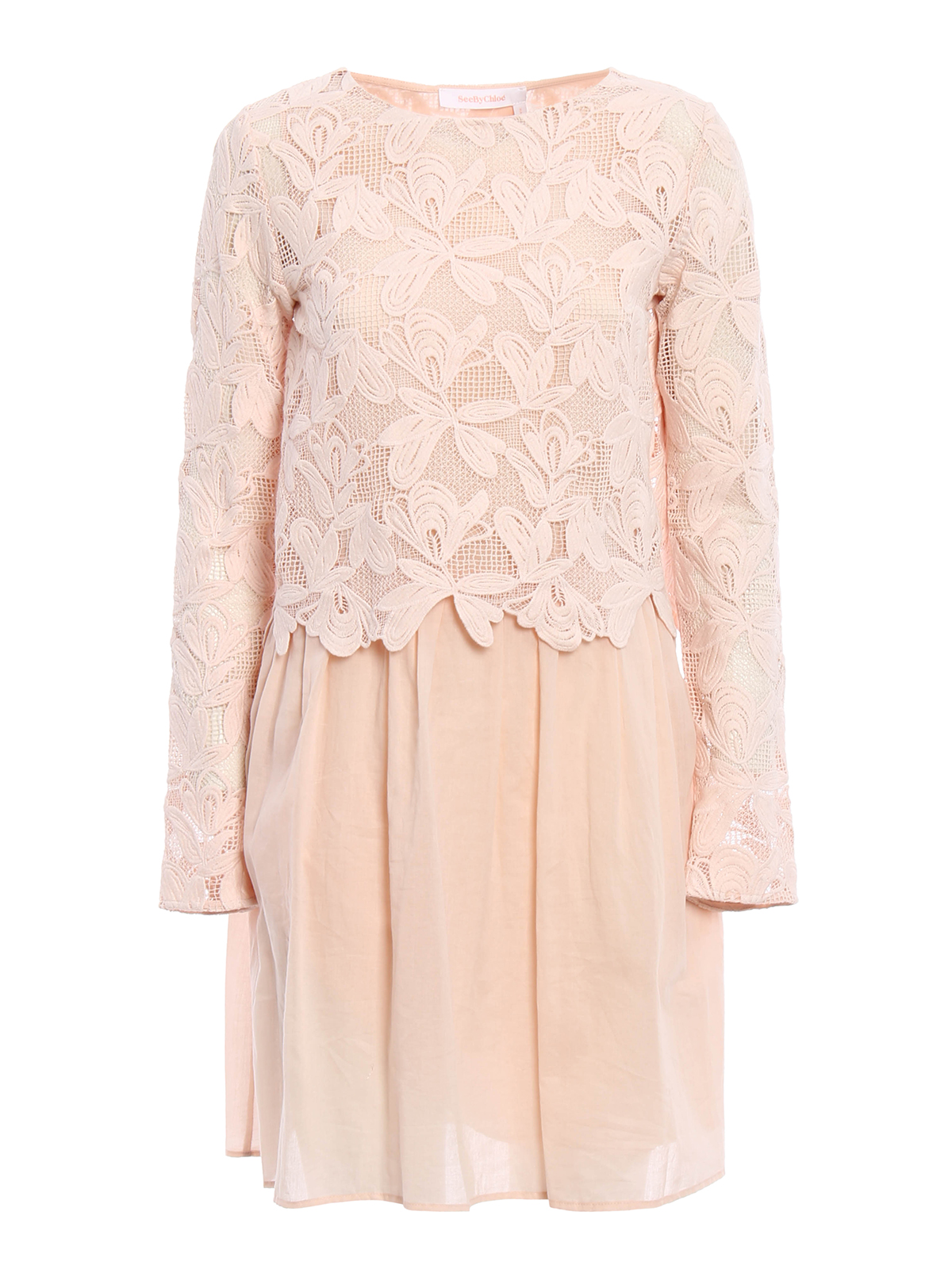 See by Chlo Macram top cotton dress - Women|S7SR027S7S041SFD