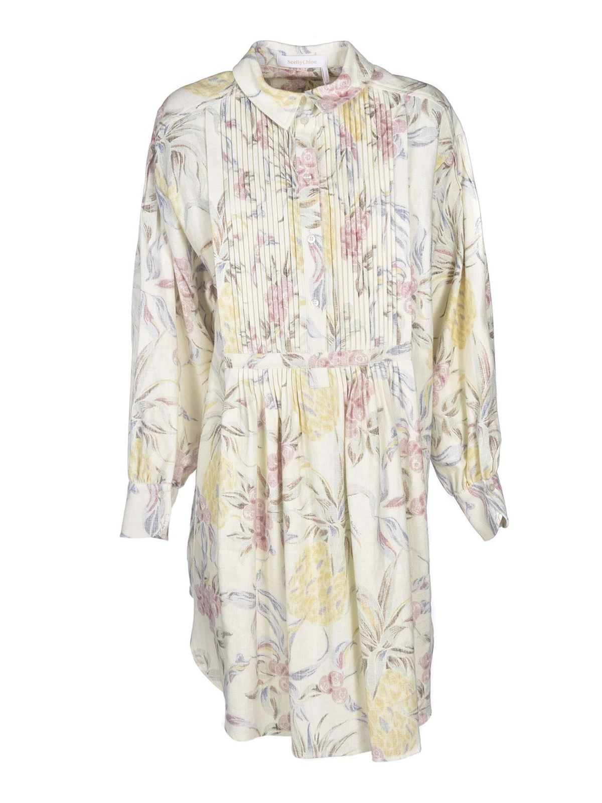 see by chloe silk shirt dress Belted cutout silk midi shirt dress - saffron