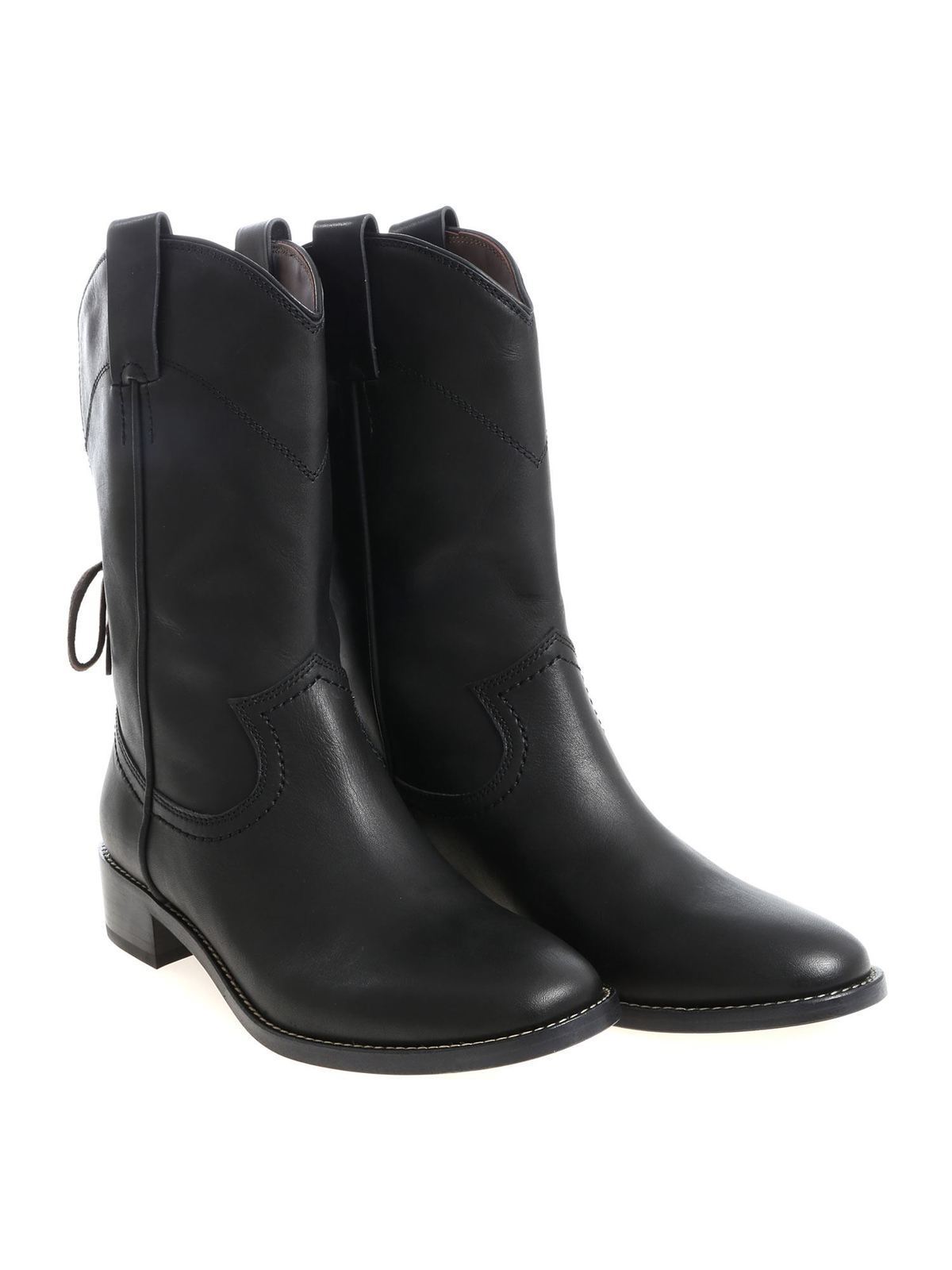Shop See By Chloé Annika Black Ankle Boots In Negro