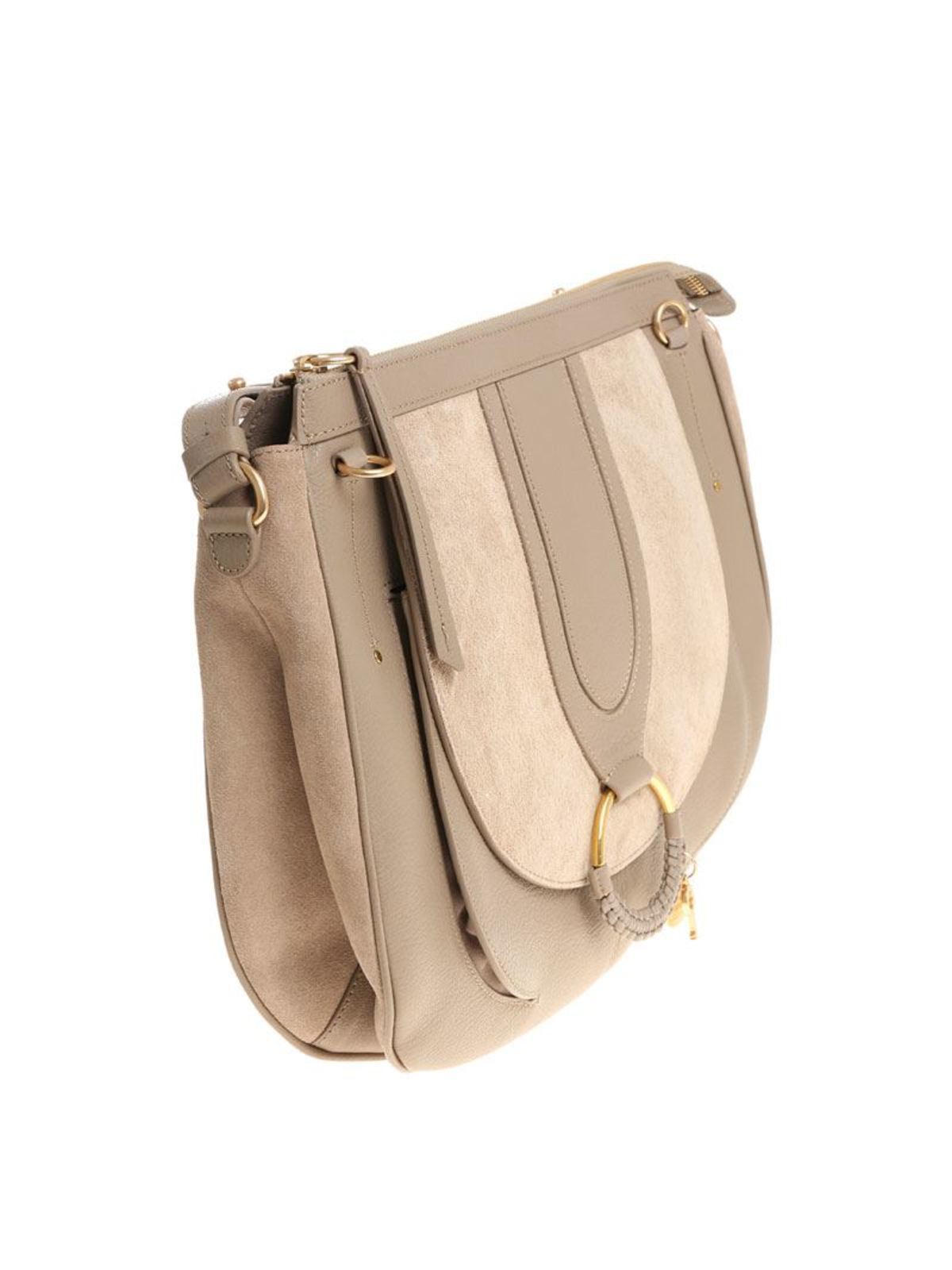 Shop See By Chloé Hana Leather And Suede Bag In Beis