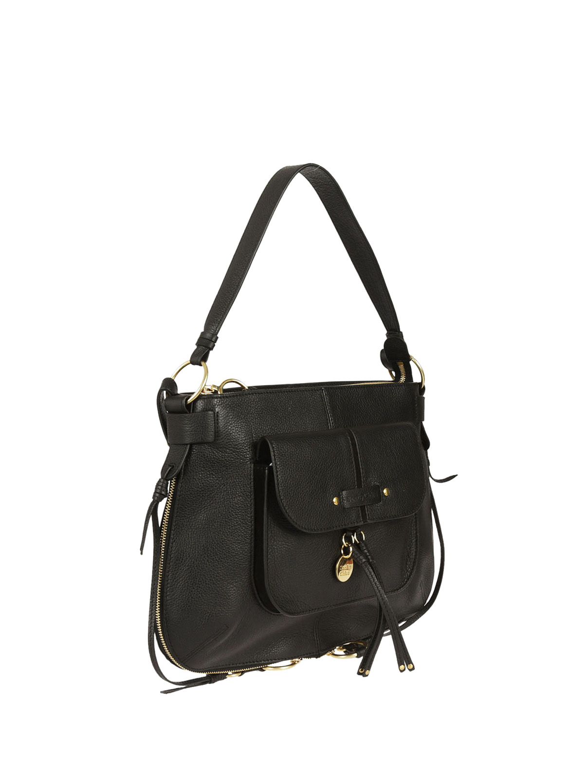 See by Chloé Olga black leather shoulder bag 9S7925P330001