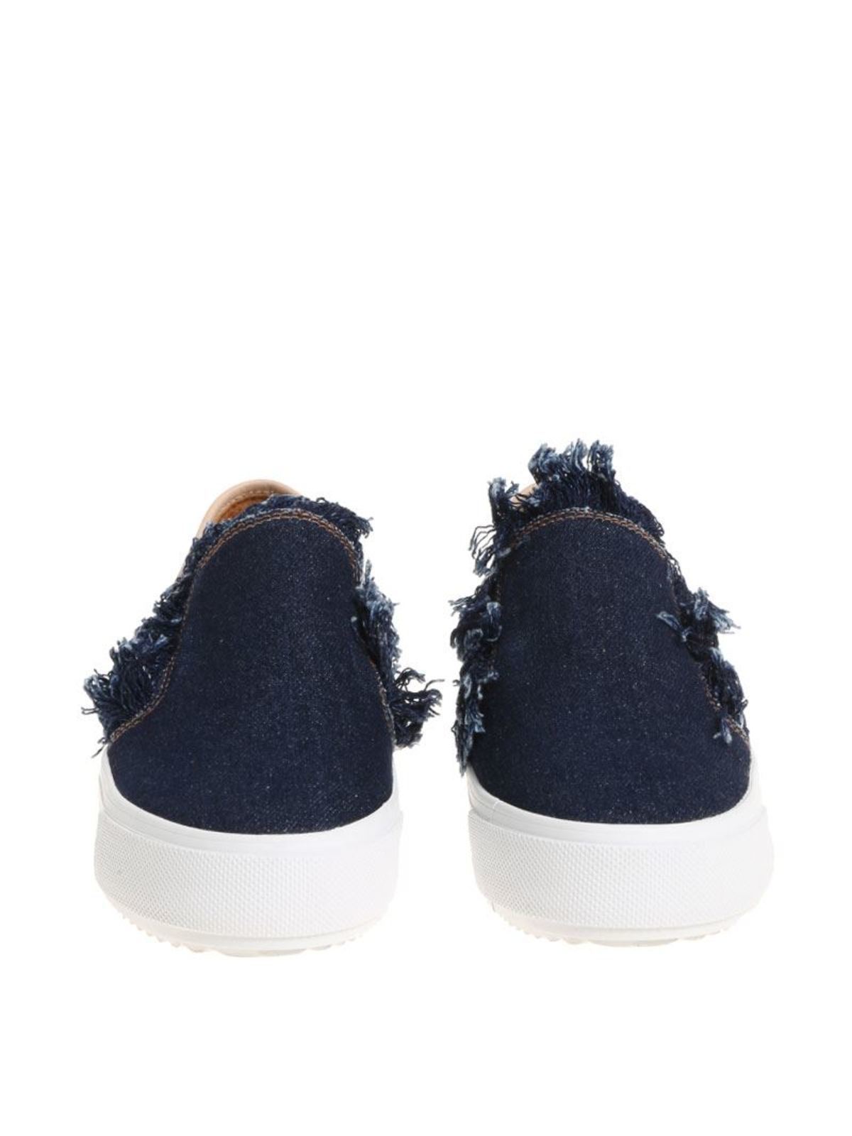 Shop See By Chloé Slip-on Sneakers With Fringes In Azul