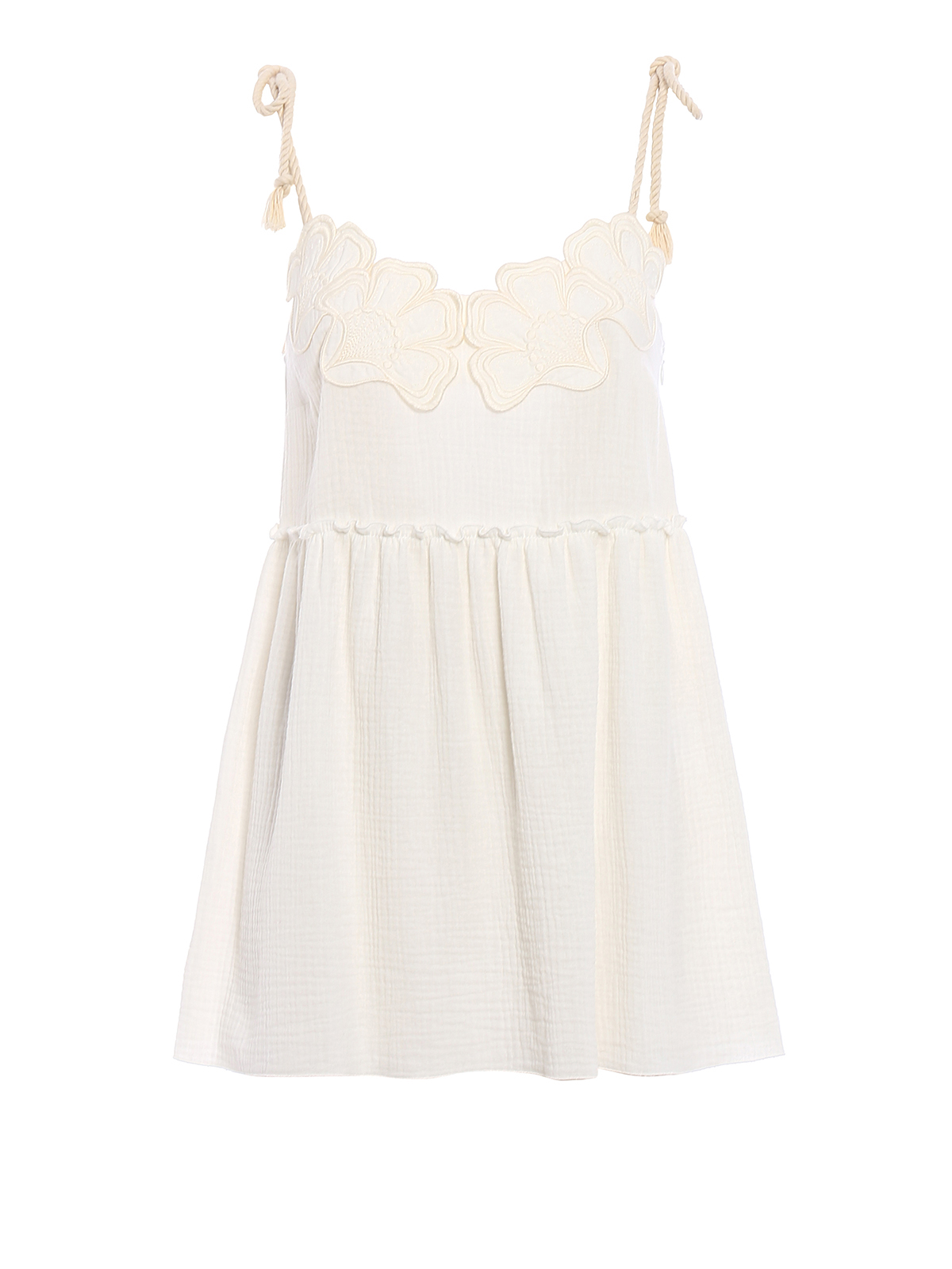 【送料&関税込】See by ChloAC Cotton Mini-dress See by Chloé Cotton mini dress - White | CHS18SHT23024NR109