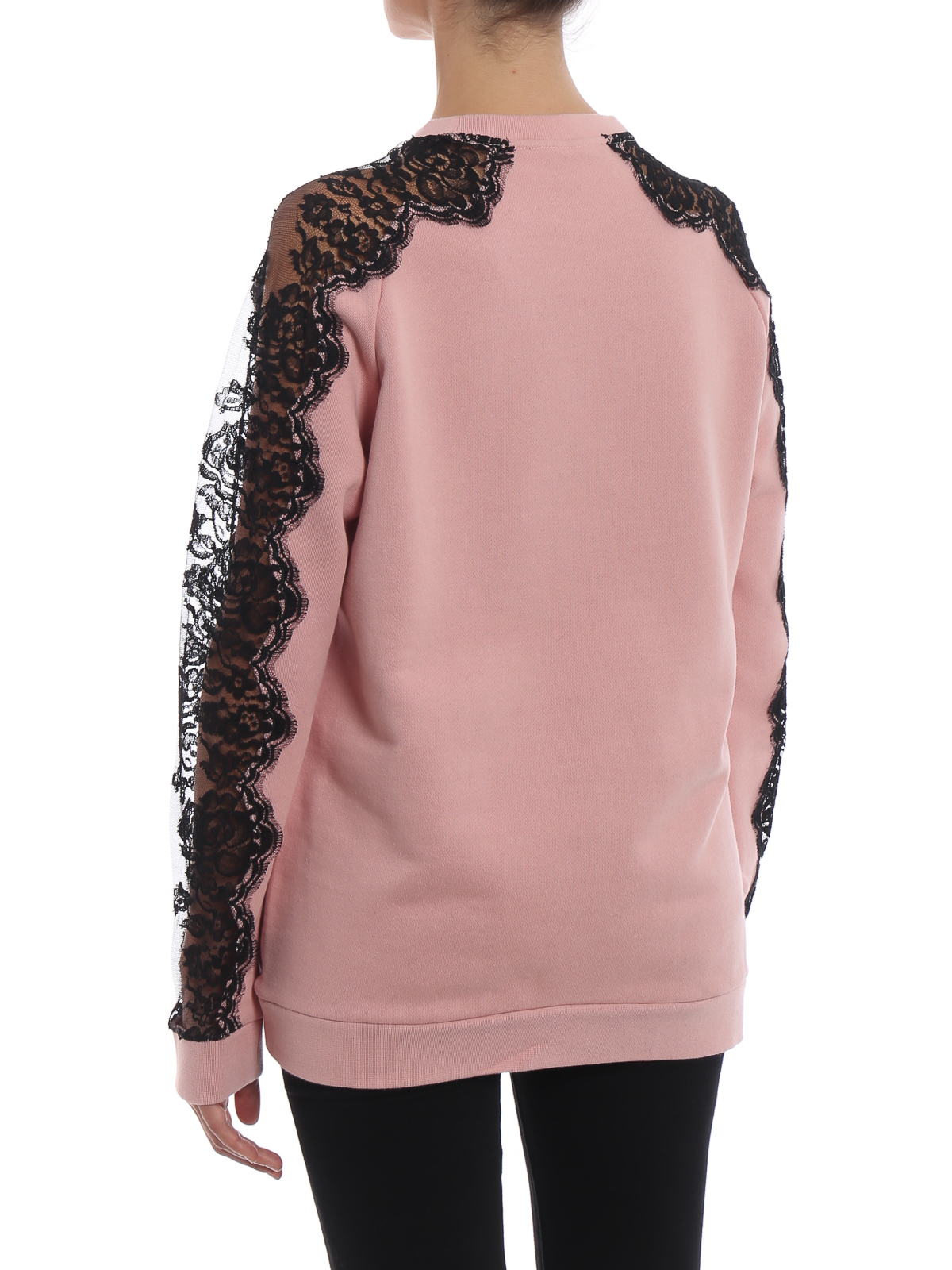 Turist desinfektionsmiddel etik Sweatshirts & Sweaters Adidas by Stella McCartney - See-through lace sleeve  pink cotton sweat - 536026SLW426840