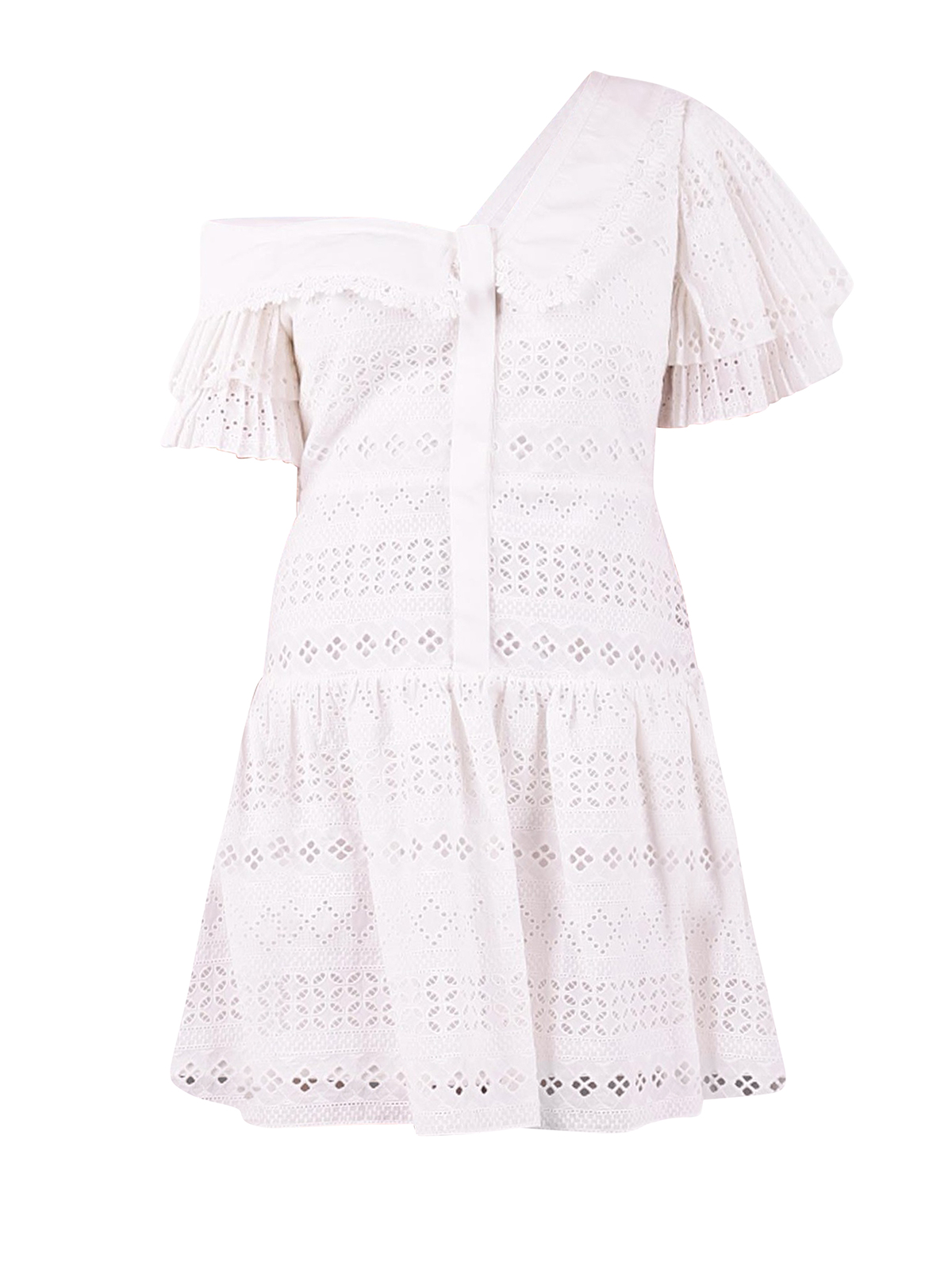 Self Portrait Broderie anglaise cotton dress - White|SP16067WHITE
