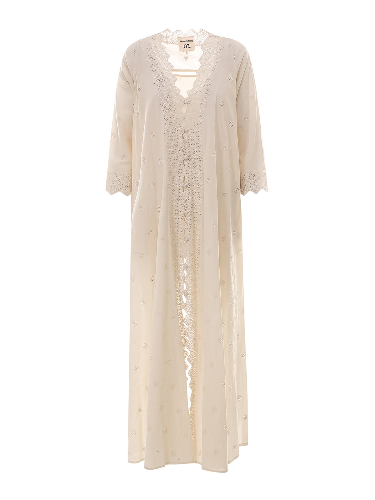 Semicouture Broderie anglaise shirt dress Cream Y1SI14A10