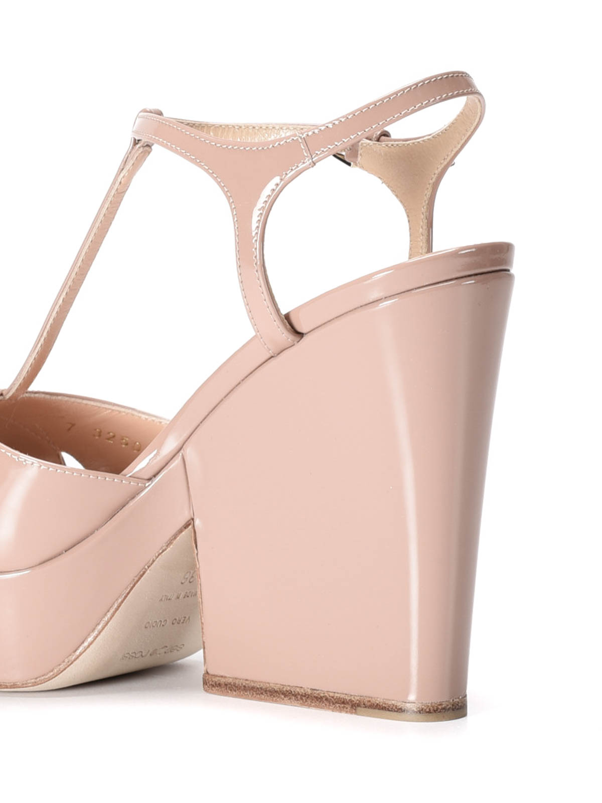 Sergio Rossi Patent leather wedges - Beige | A73250MVIV015755110