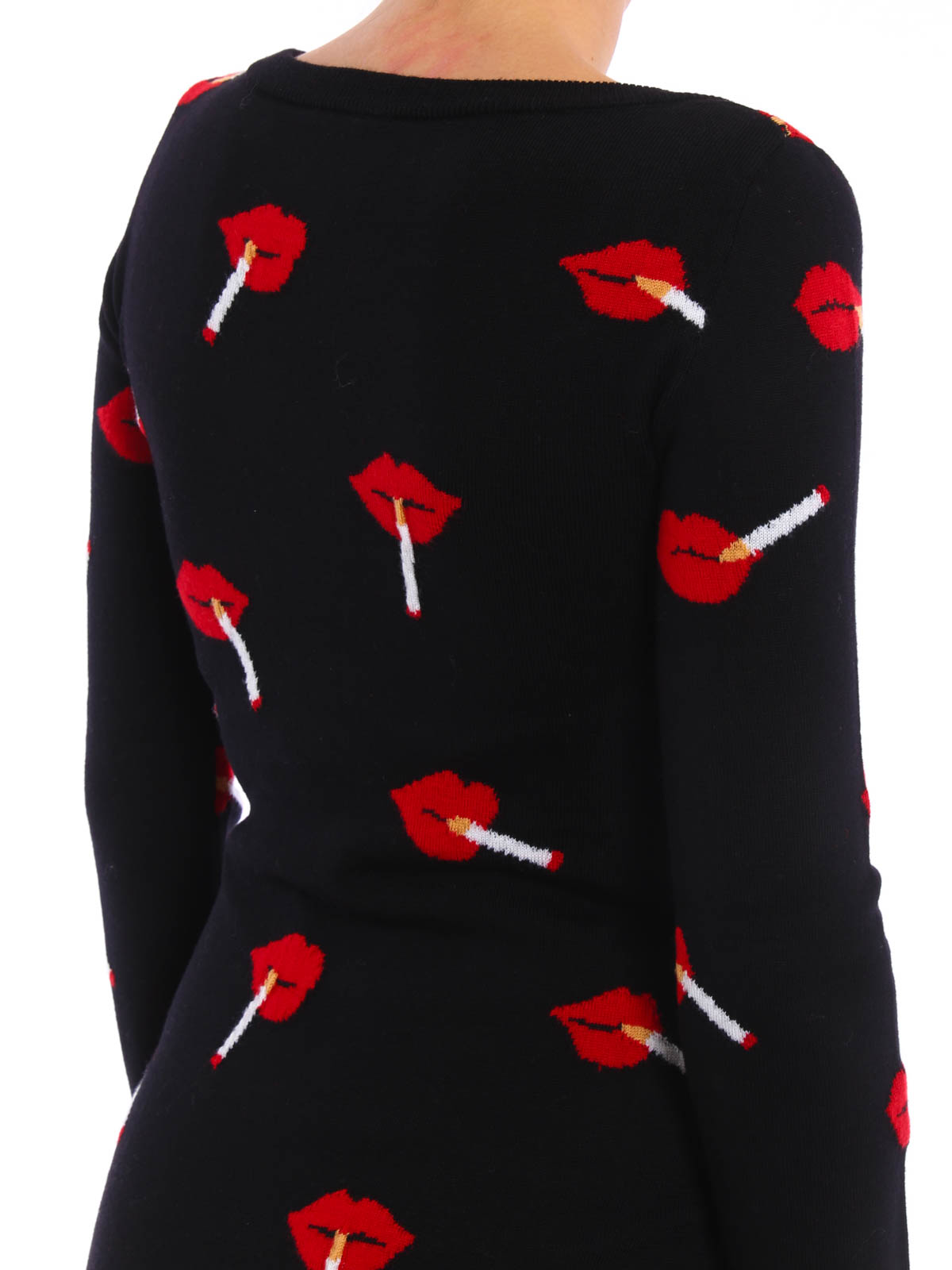 【関税＆送料込み】Moschino 'SmileyAR' Wool Dress MOSCHINO Crystal-embellished wool dress | THE OUTNET