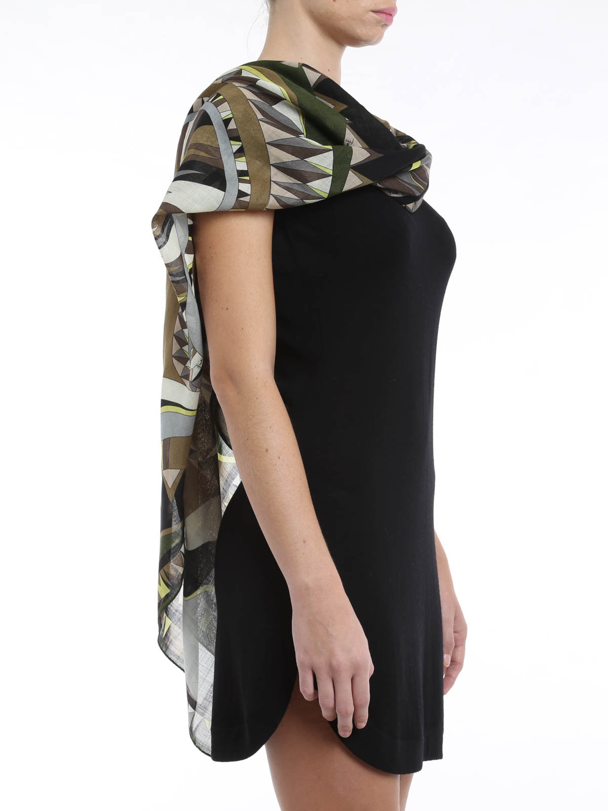 Emilio Pucci Wool dress detailed with scarf|56KG6056993M18 Emilio Pucci Wool dress detailed with scarf|56KG6056993M18