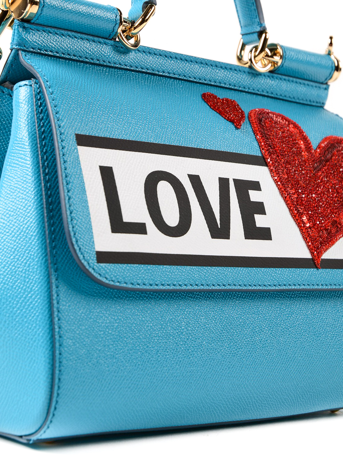 Bowling bags Dolce & Gabbana - Sicily Love medium light blue bag -  BB6002AS50581600