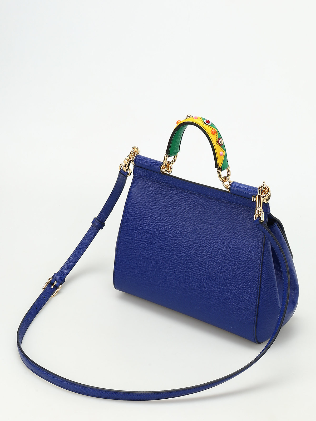 Dolce & Gabbana Medium Sicily Top Handle Bag In Blue